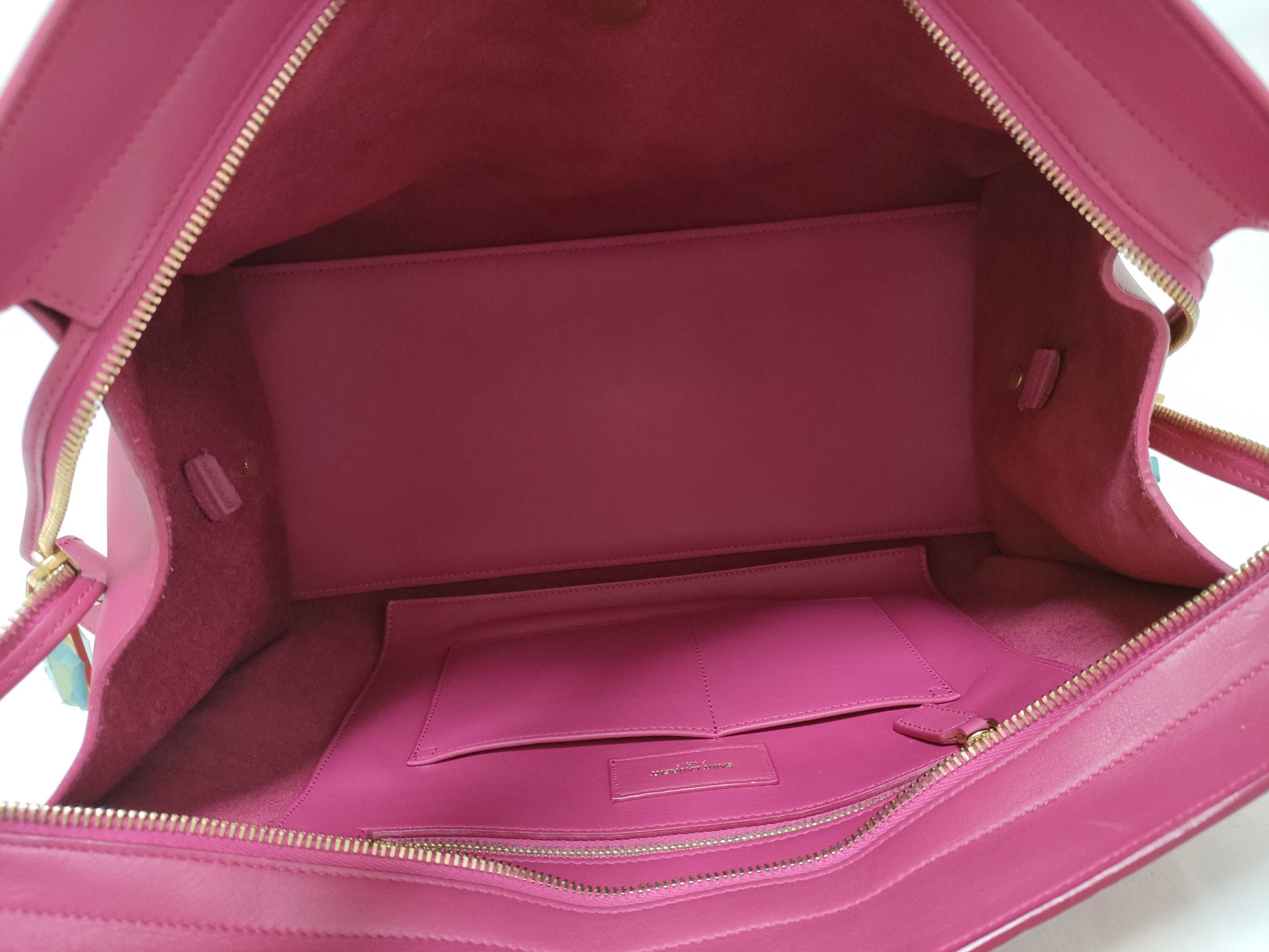 PH- Pink Leather Classic Y Cabas Shoulder Bag Tote Bag — view 10
