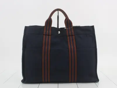Fourre-Tout Tote MM Canvas SV Hardware Navy x Brown