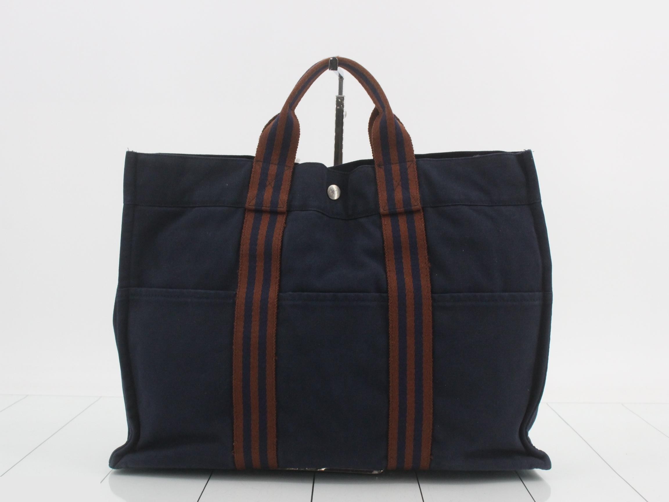 Fourre-Tout Tote MM Canvas SV Hardware Navy x Brown — view 2
