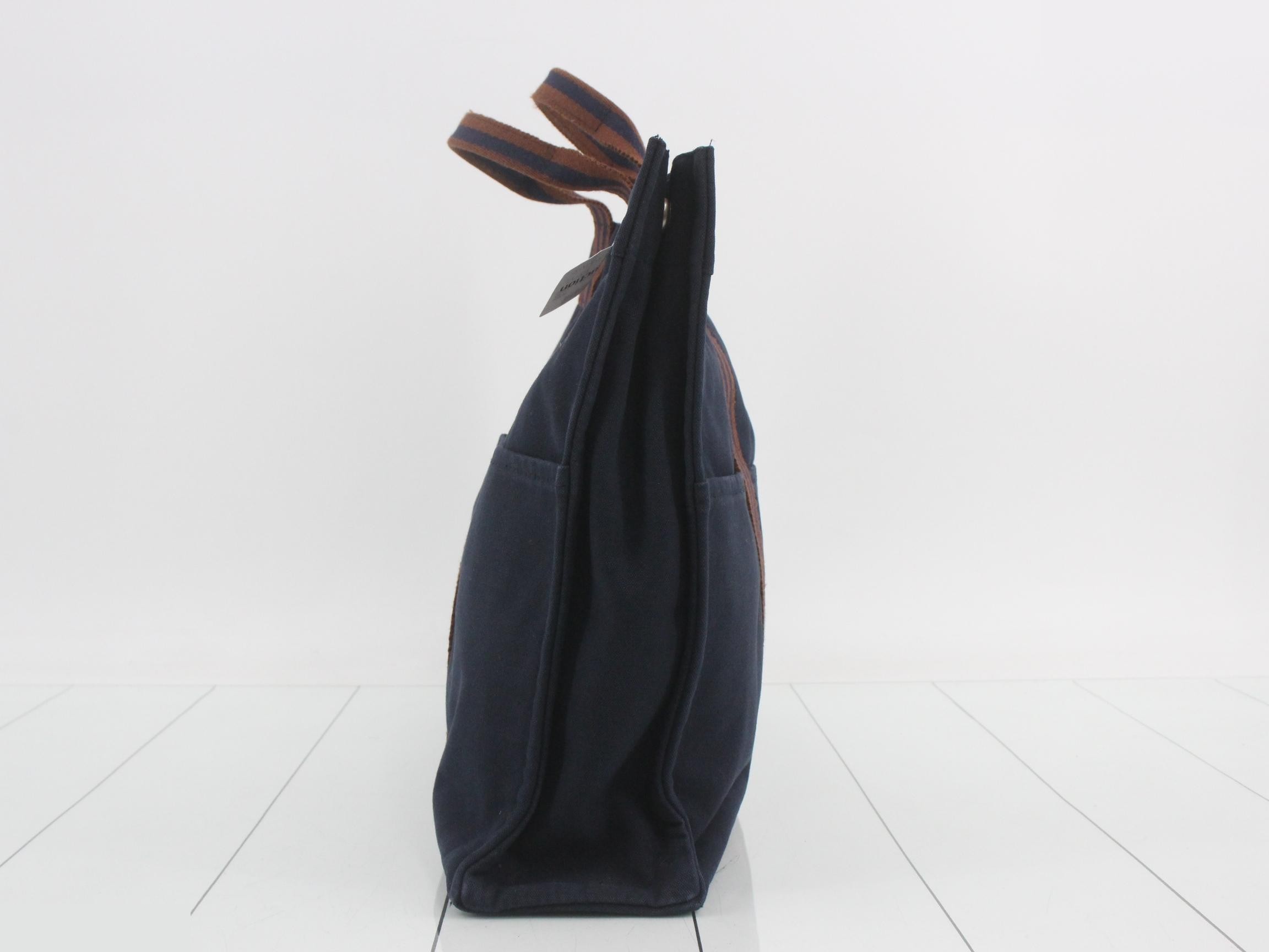 Fourre-Tout Tote MM Canvas SV Hardware Navy x Brown — view 3
