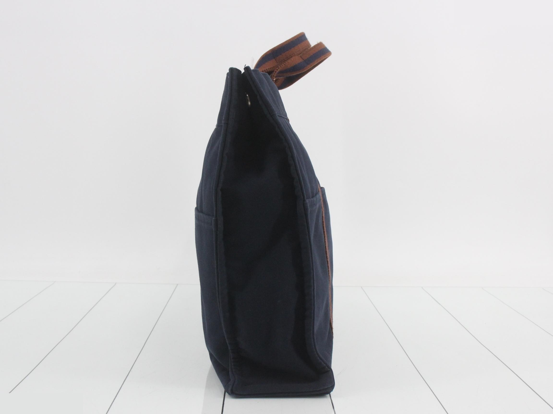 Fourre-Tout Tote MM Canvas SV Hardware Navy x Brown — view 4