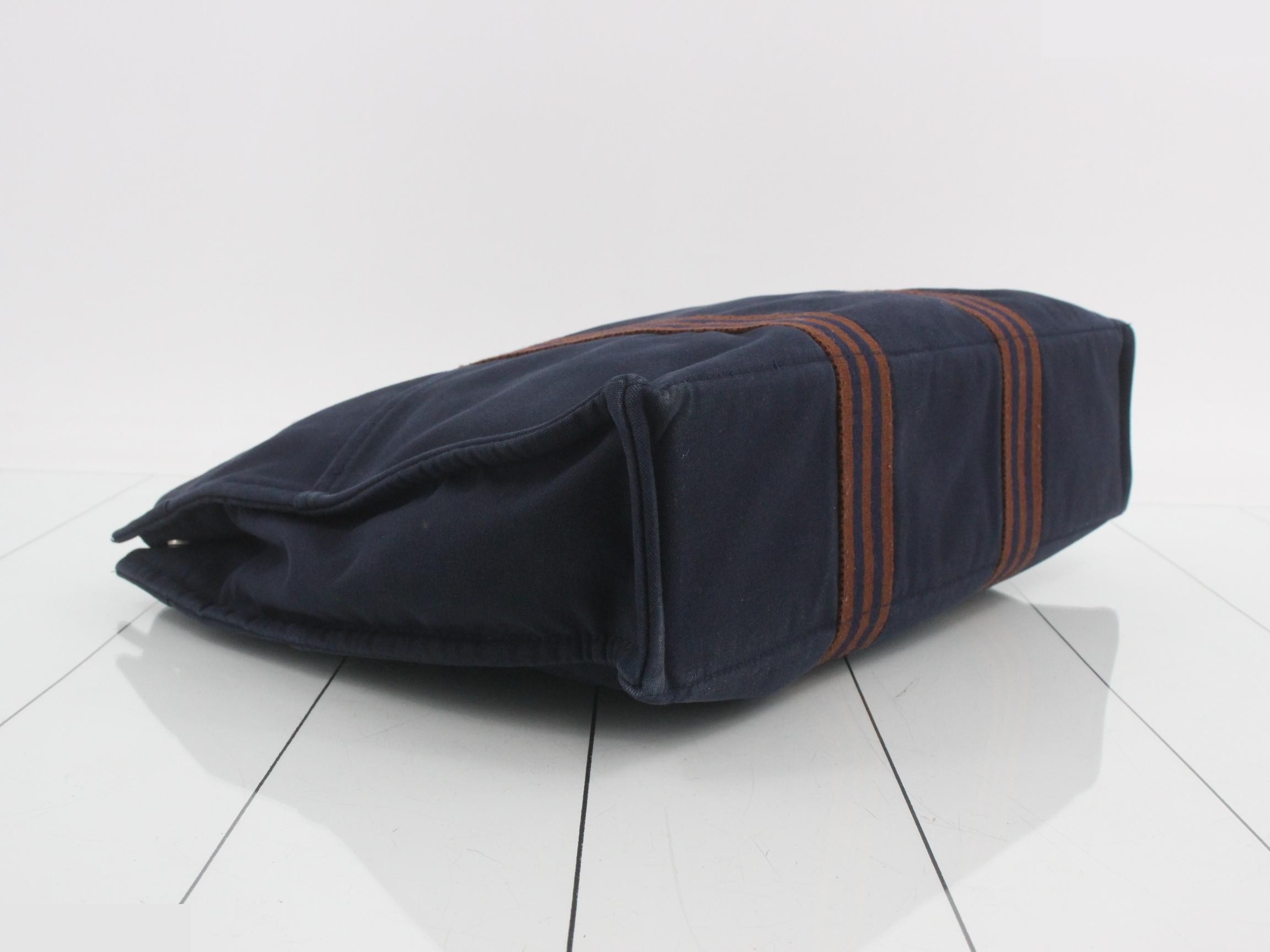 Fourre-Tout Tote MM Canvas SV Hardware Navy x Brown — view 5