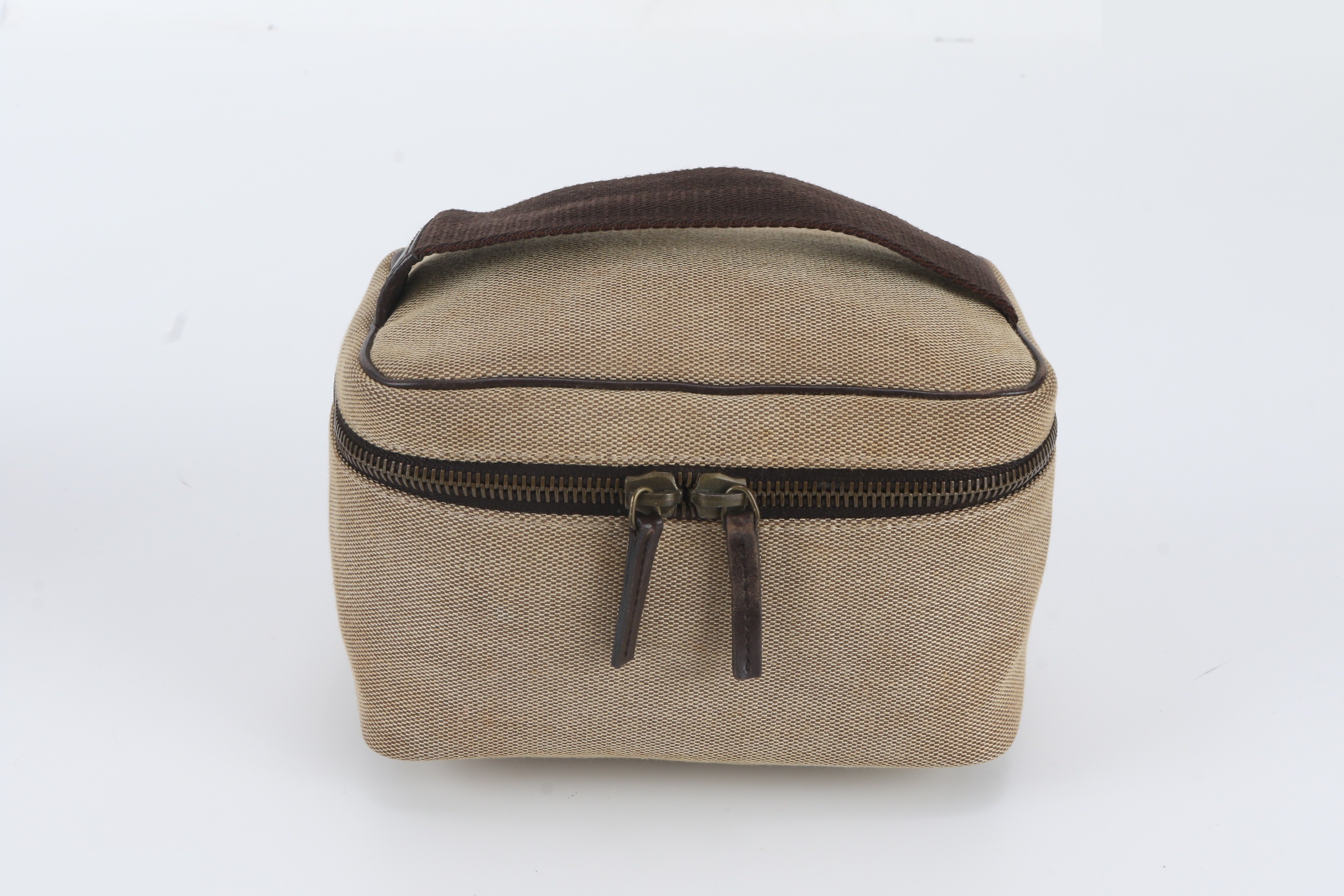 Pouch Vanity Bag 106646 Leather Canvas Handbag