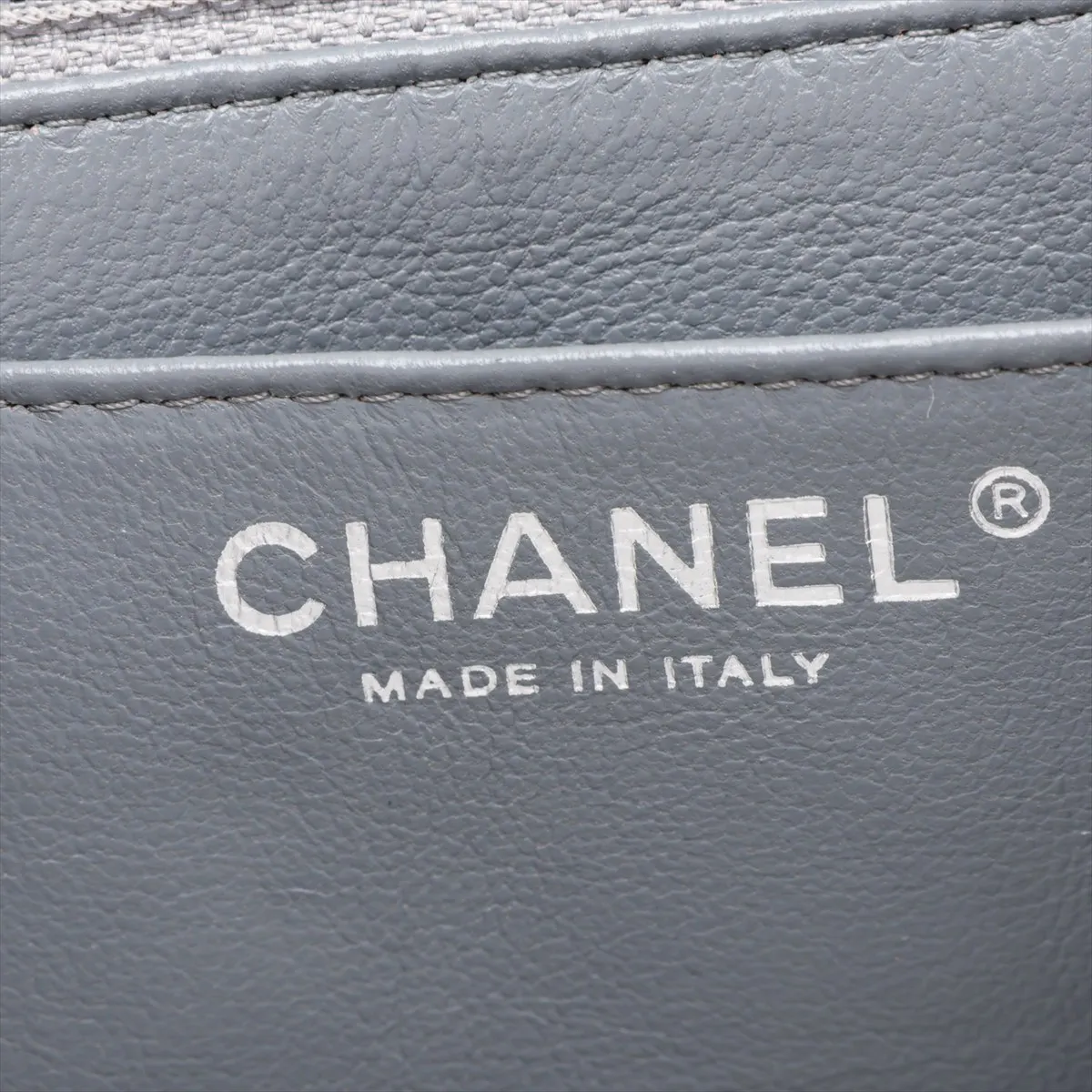 Large Matelassé 30 Patent Leather Single Flap Double Chain Bag, Gray with Gold Hardware, 13975132, Serial Number 13-series, A28600 — view 11