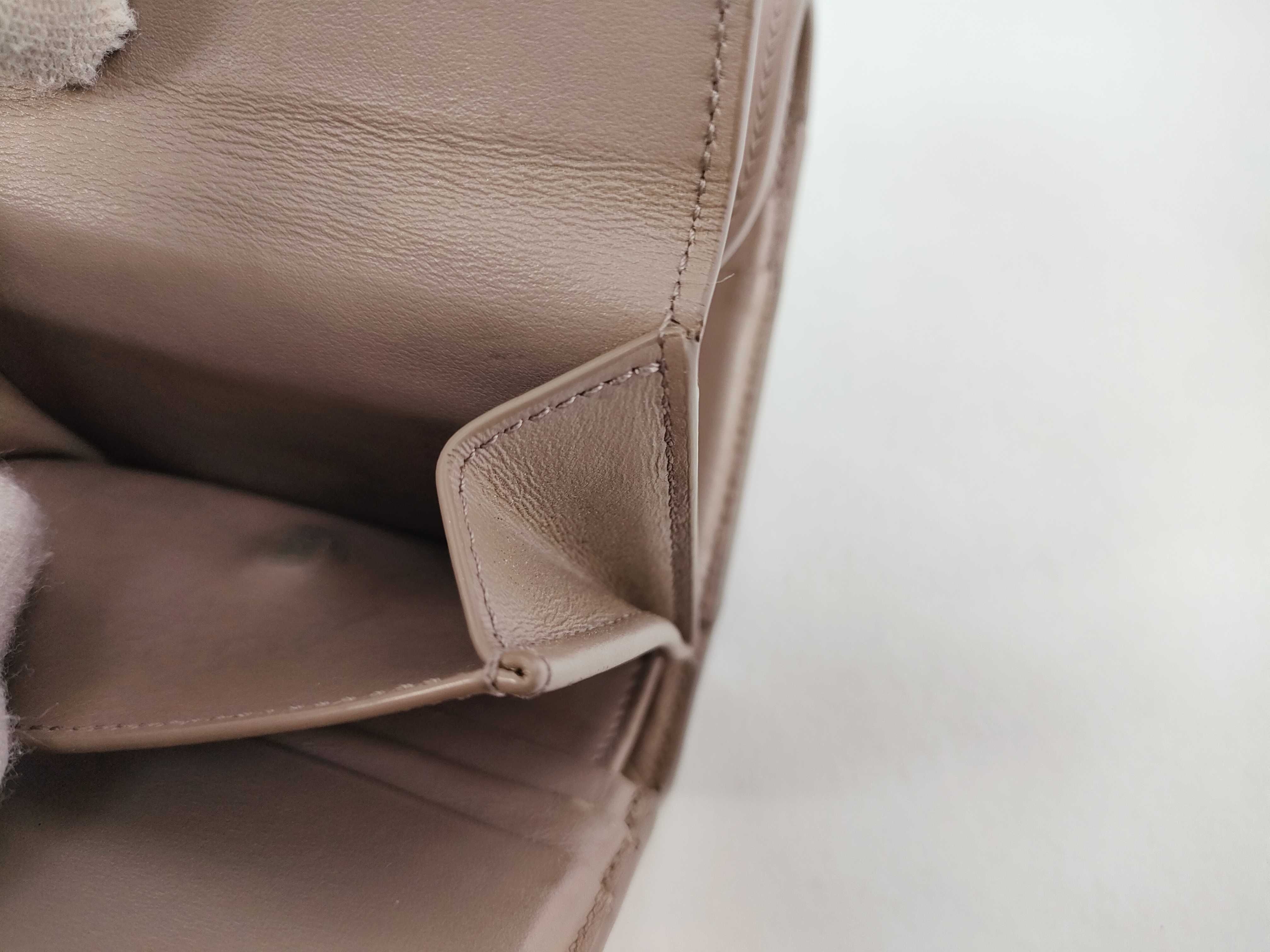 Triomphe Small Flap Wallet, Greige — view 14
