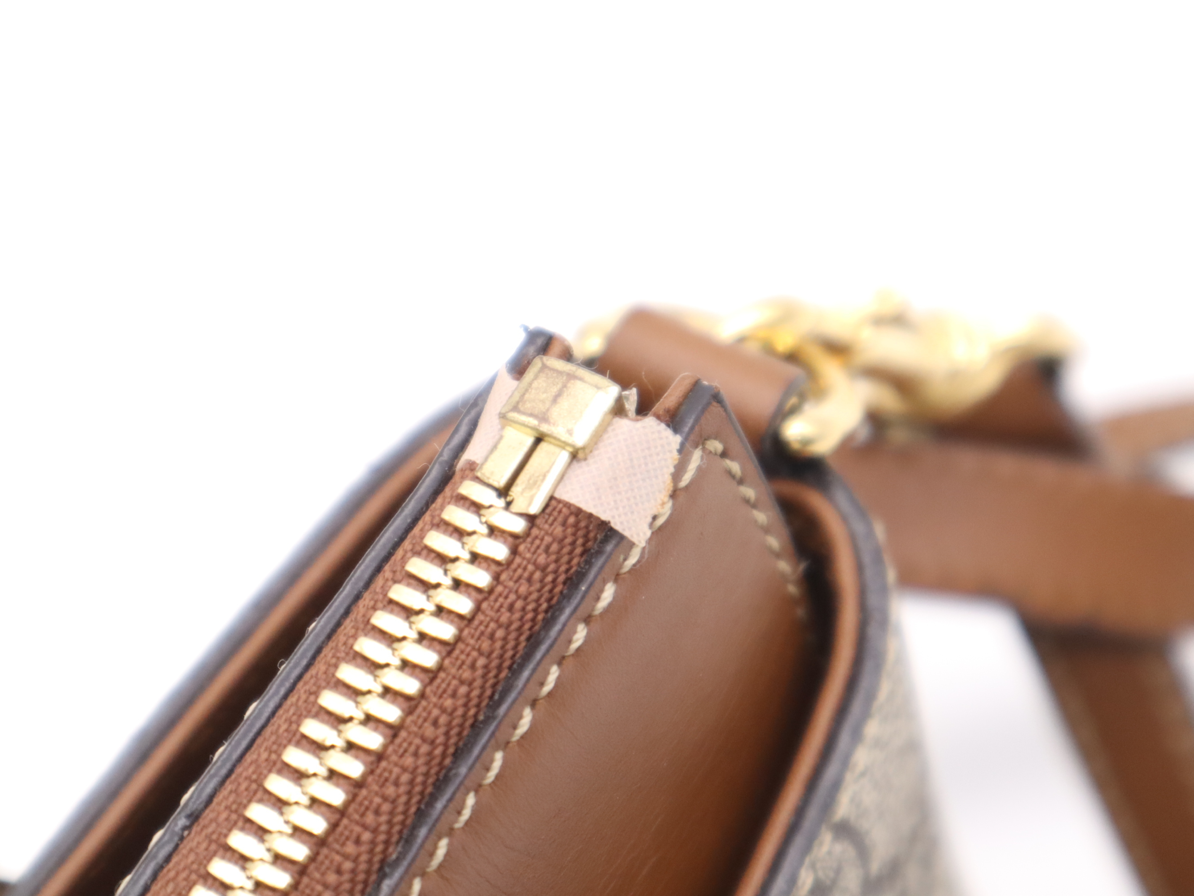 453177 GG Supreme GG Pattern Handbag with Shoulder Strap, Gray/Brown — view 9