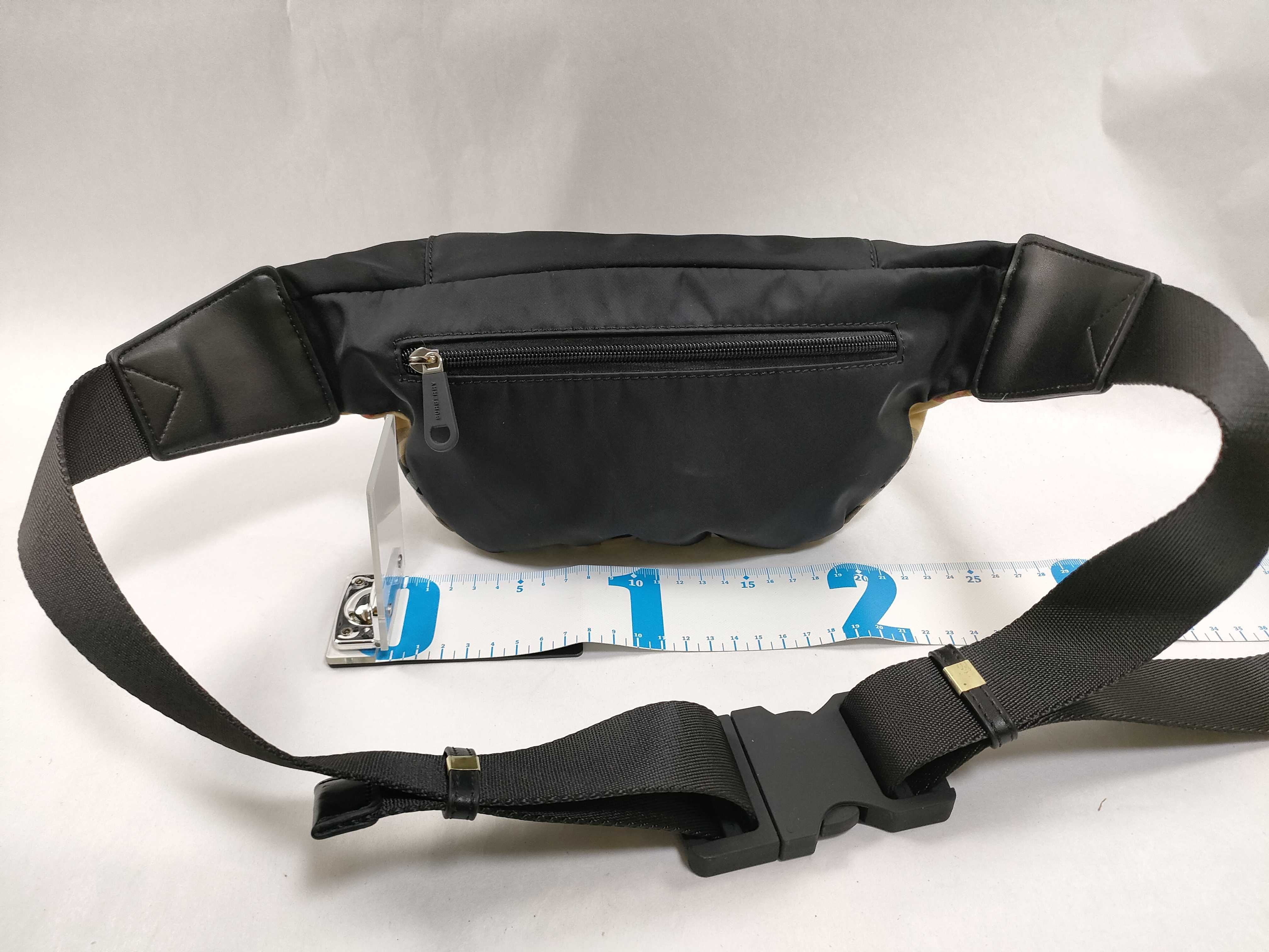 body bag/waist pouch, Nova Check pattern, beige/black, nylon/canvas waist bag. — view 2