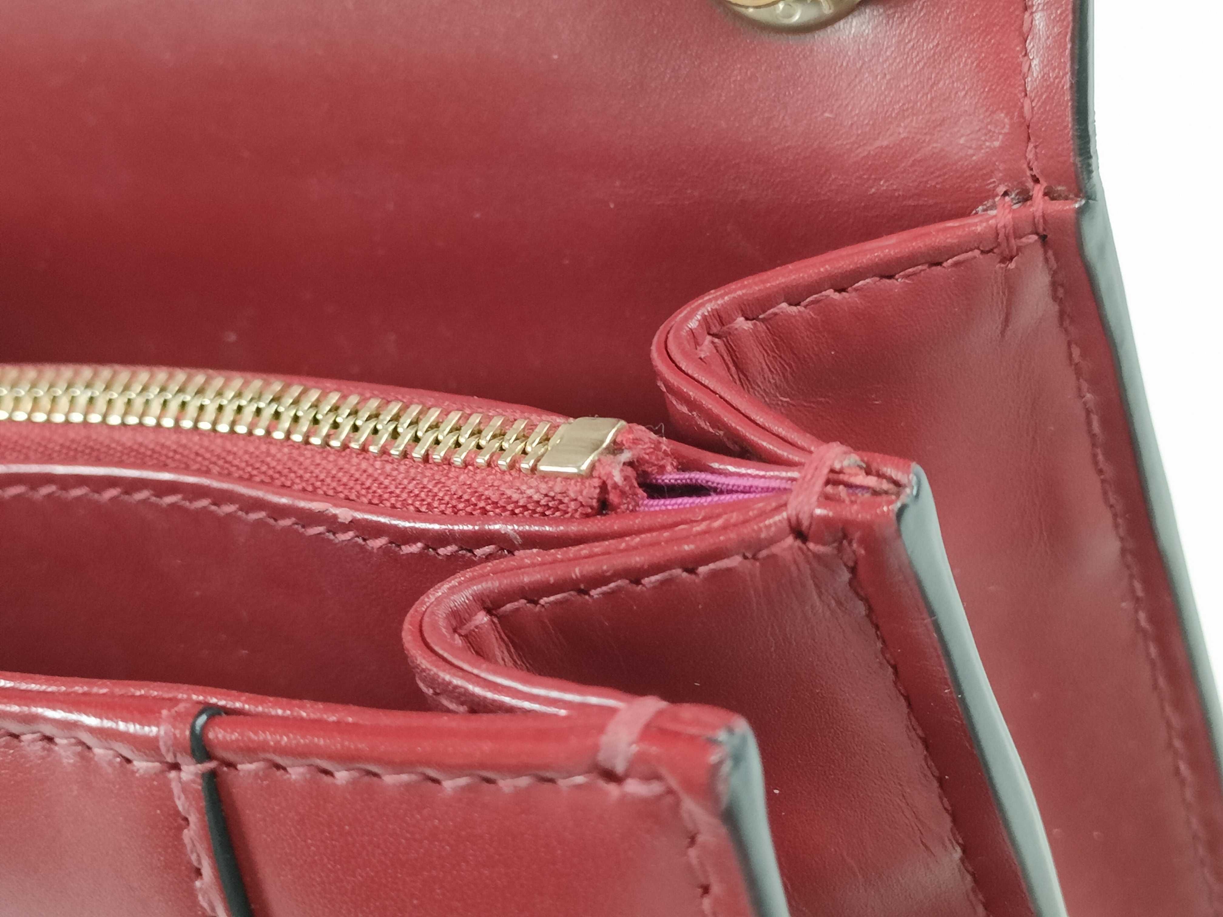 Bulgari Serpenti Bicolor Leather Chain Shoulder Bag Red Shoulder Bag — view 15