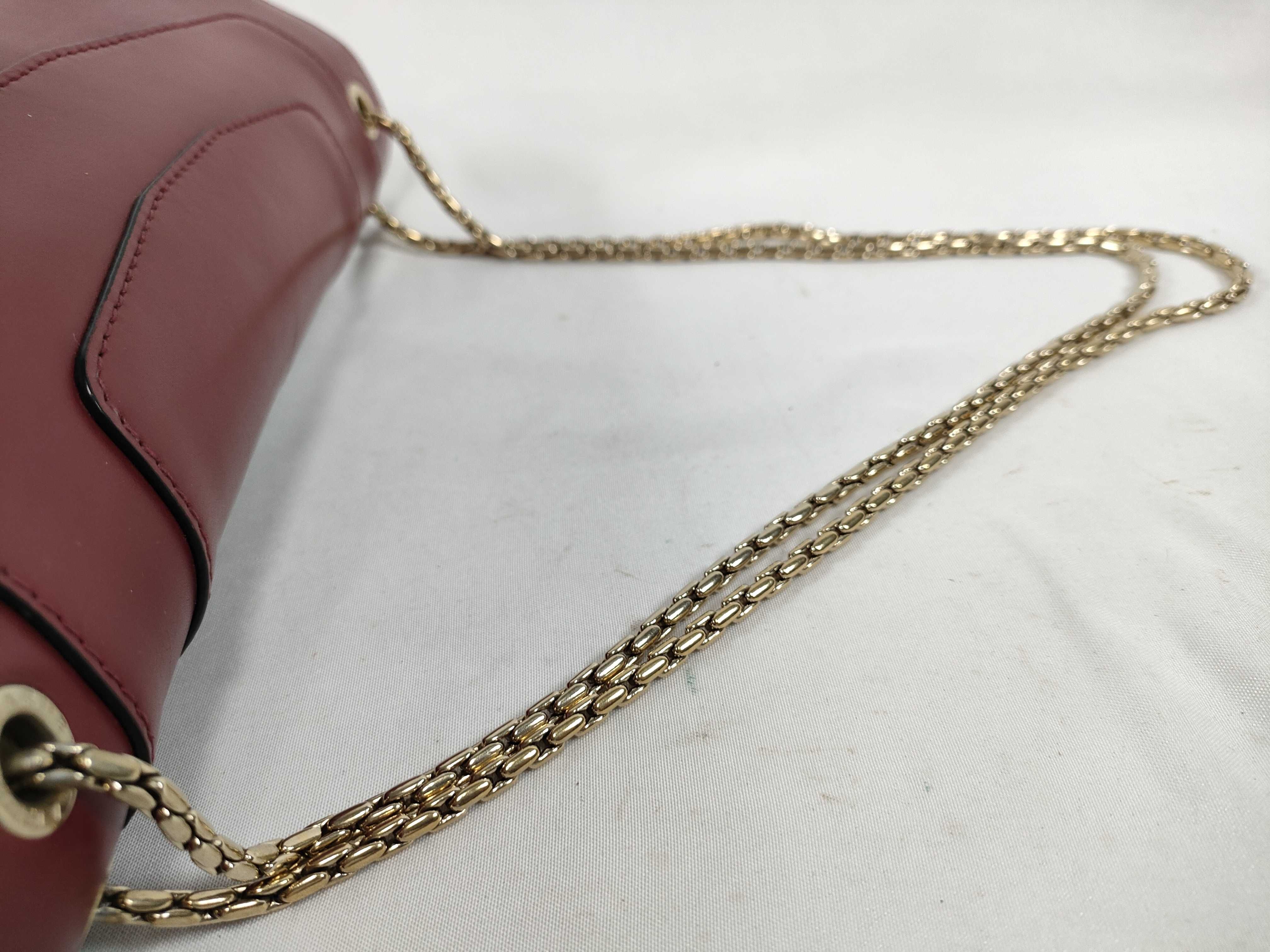 Bulgari Serpenti Bicolor Leather Chain Shoulder Bag Red Shoulder Bag — view 3