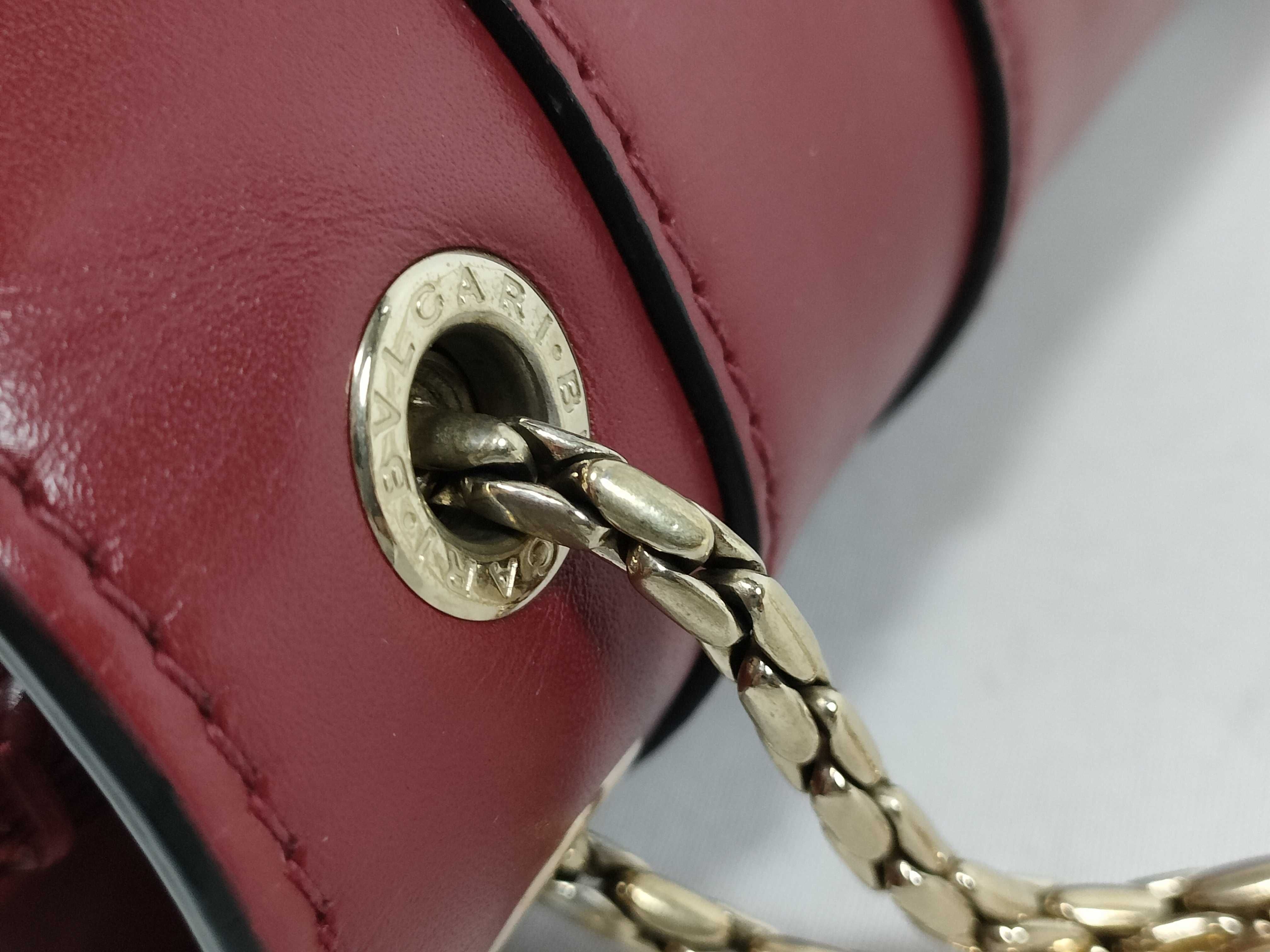Bulgari Serpenti Bicolor Leather Chain Shoulder Bag Red Shoulder Bag — view 5