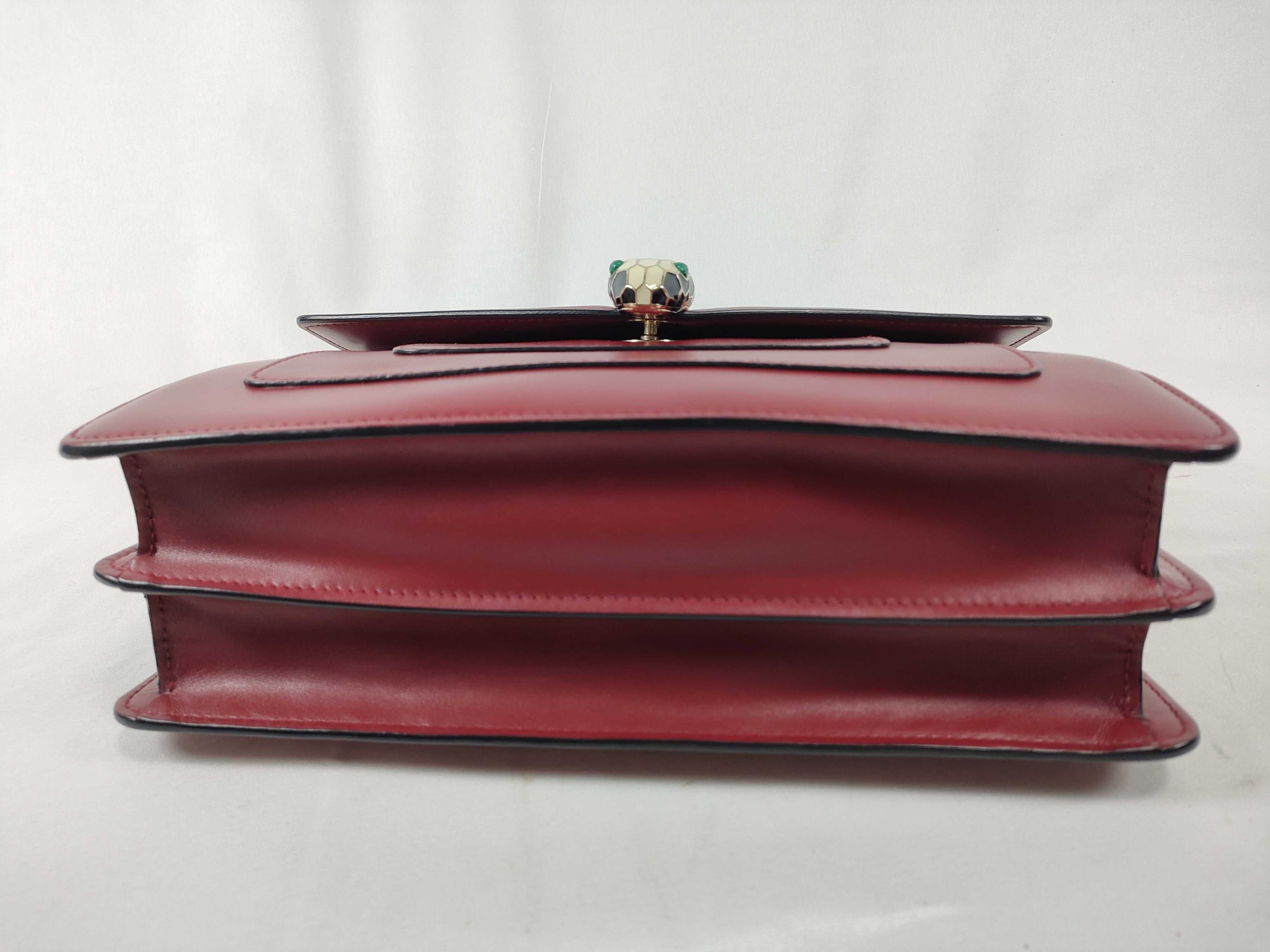 Bulgari Serpenti Bicolor Leather Chain Shoulder Bag Red Shoulder Bag — view 7