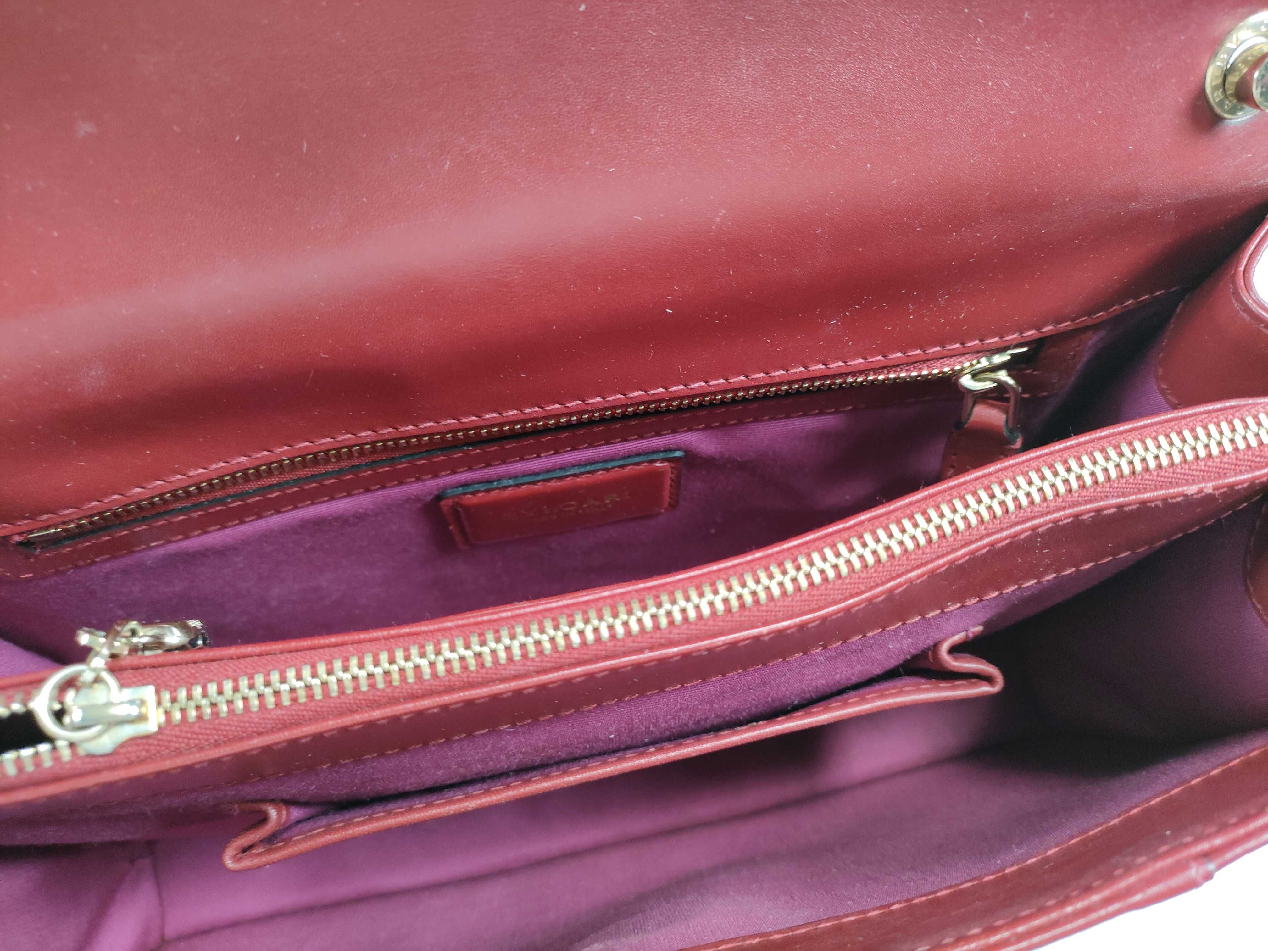 Bulgari Serpenti Bicolor Leather Chain Shoulder Bag Red Shoulder Bag — view 10