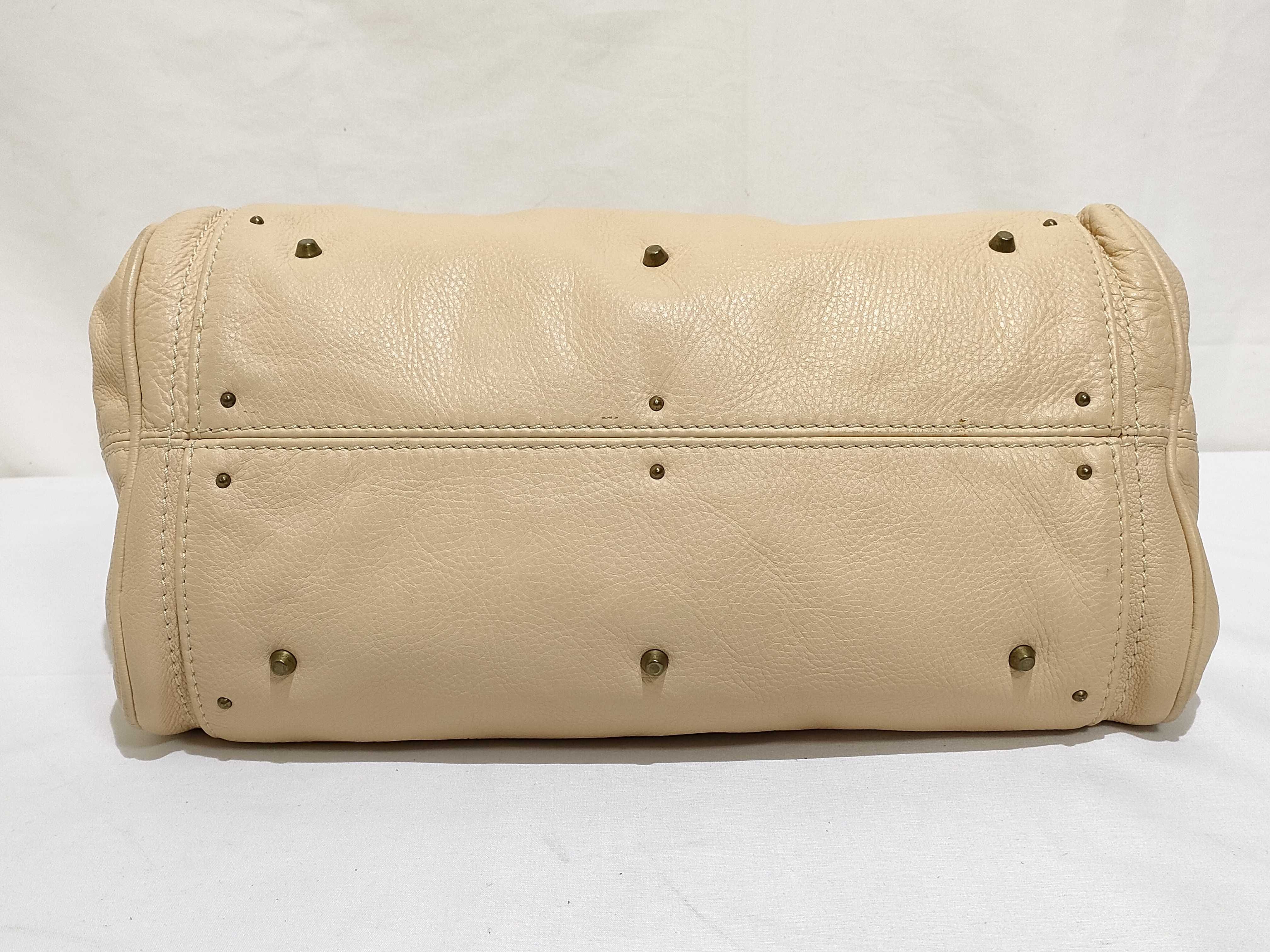 shoulder bag, leather, beige, handbag — view 7