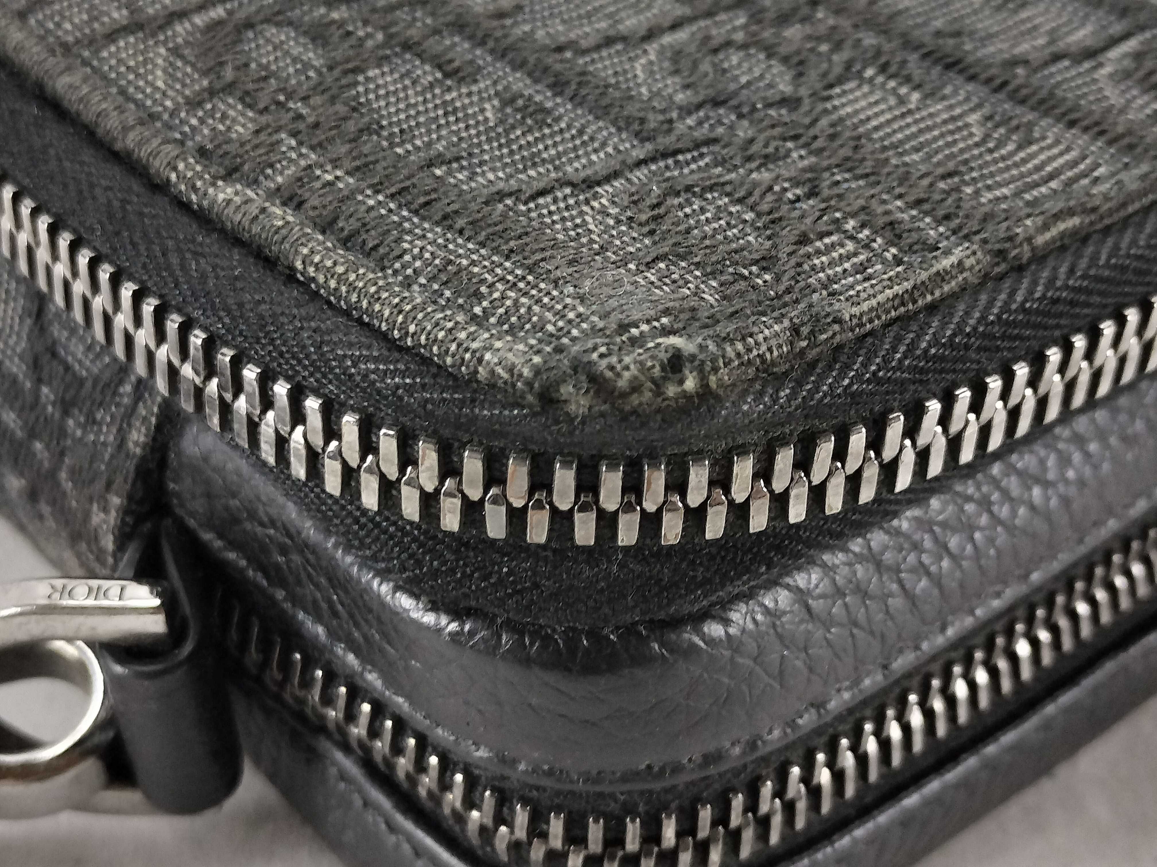 Trotter Christian Dior Oblique Jacquard Shoulder Bag, Gray x Black — view 6
