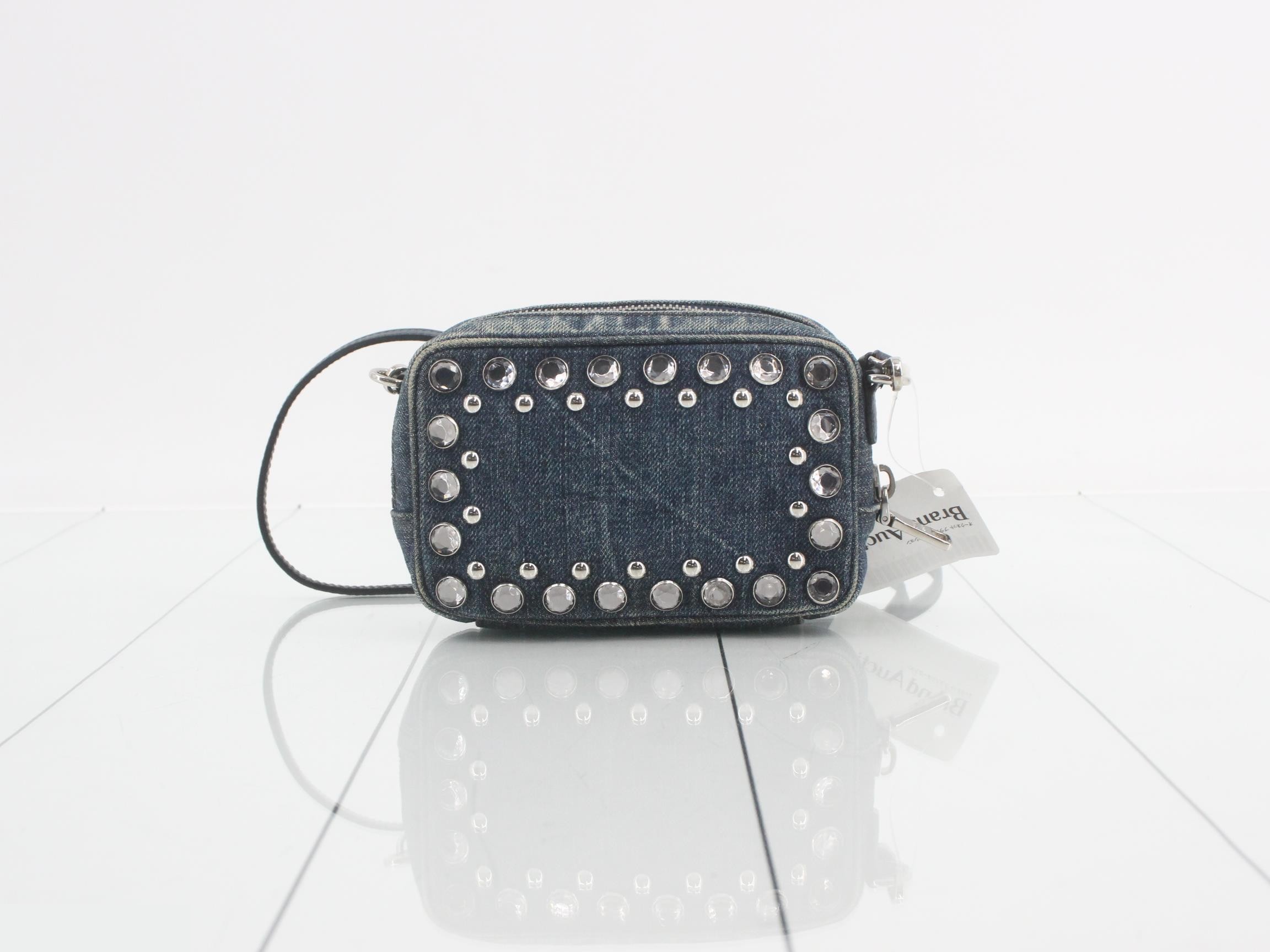 Denim studded shoulder bag — view 2
