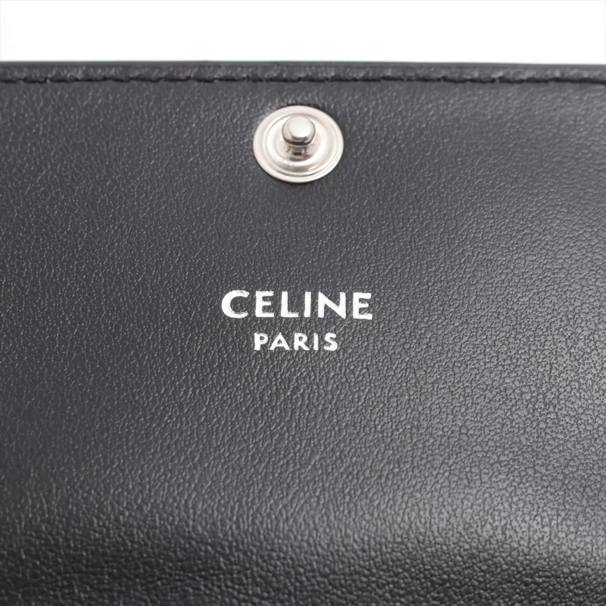 Triomphe Leather Card Case, Black — view 6