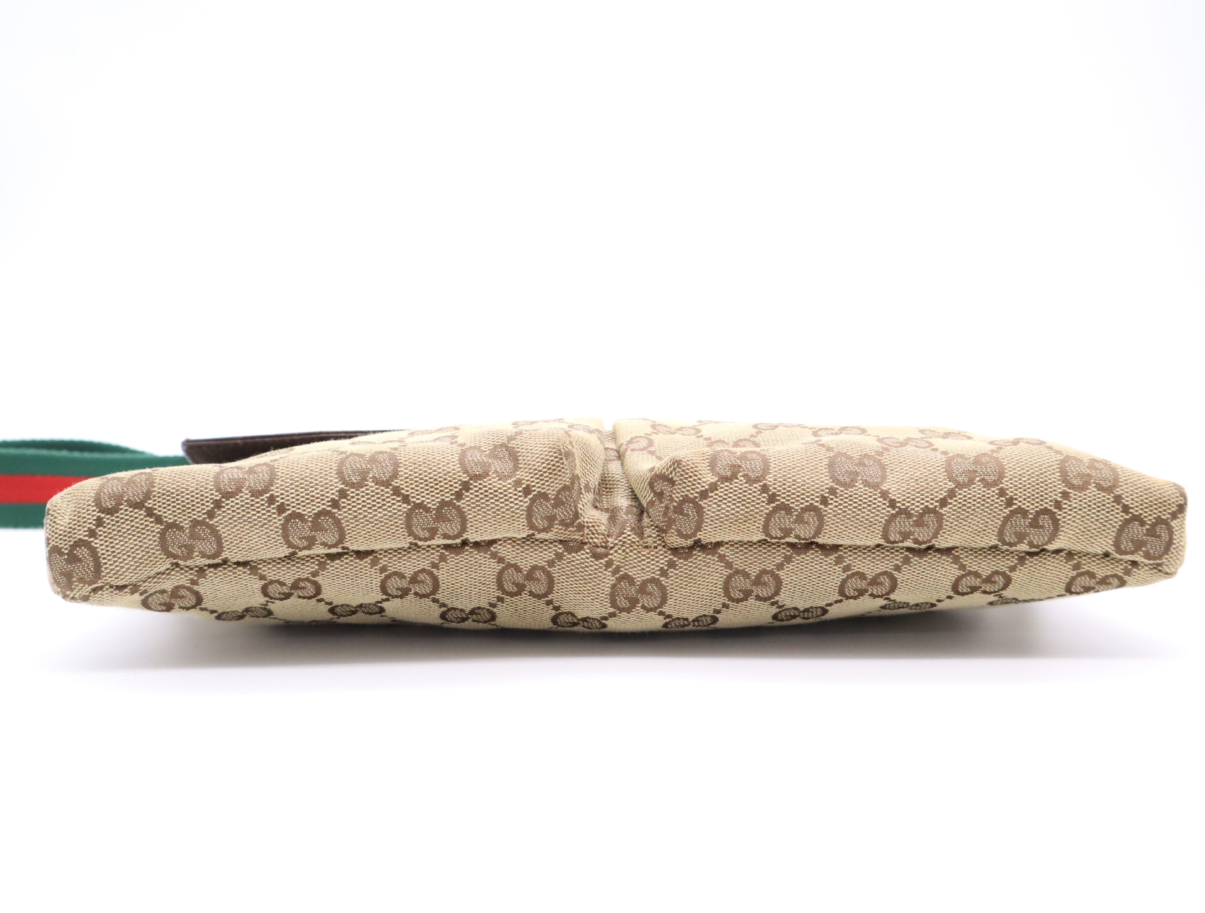 28566 GG Canvas x Leather Waist Bag Body Bag Beige Brown Waist Bag — view 4