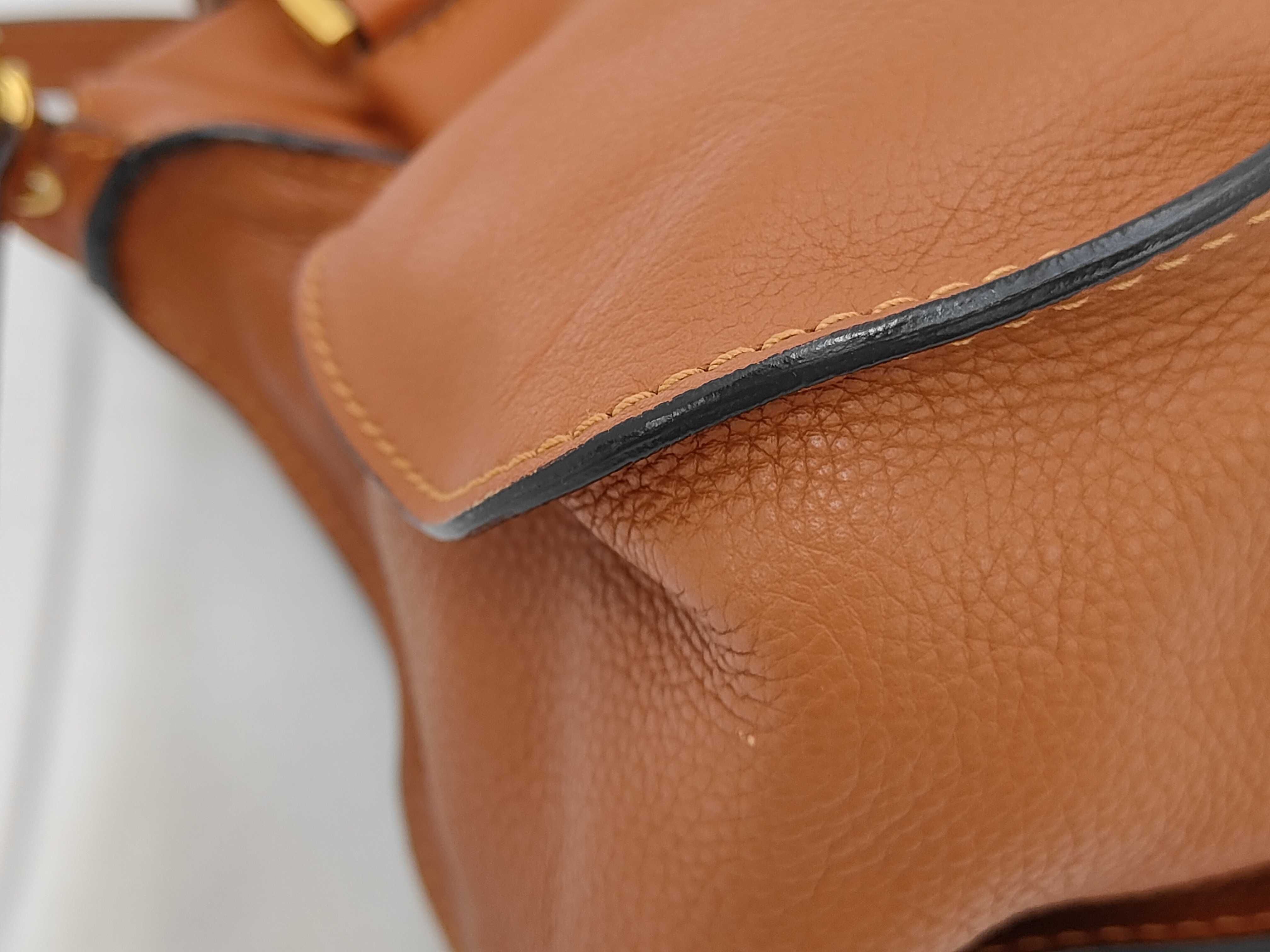 Marcie Leather Camel Shoulder Bag with Shoulder Strap — view 3