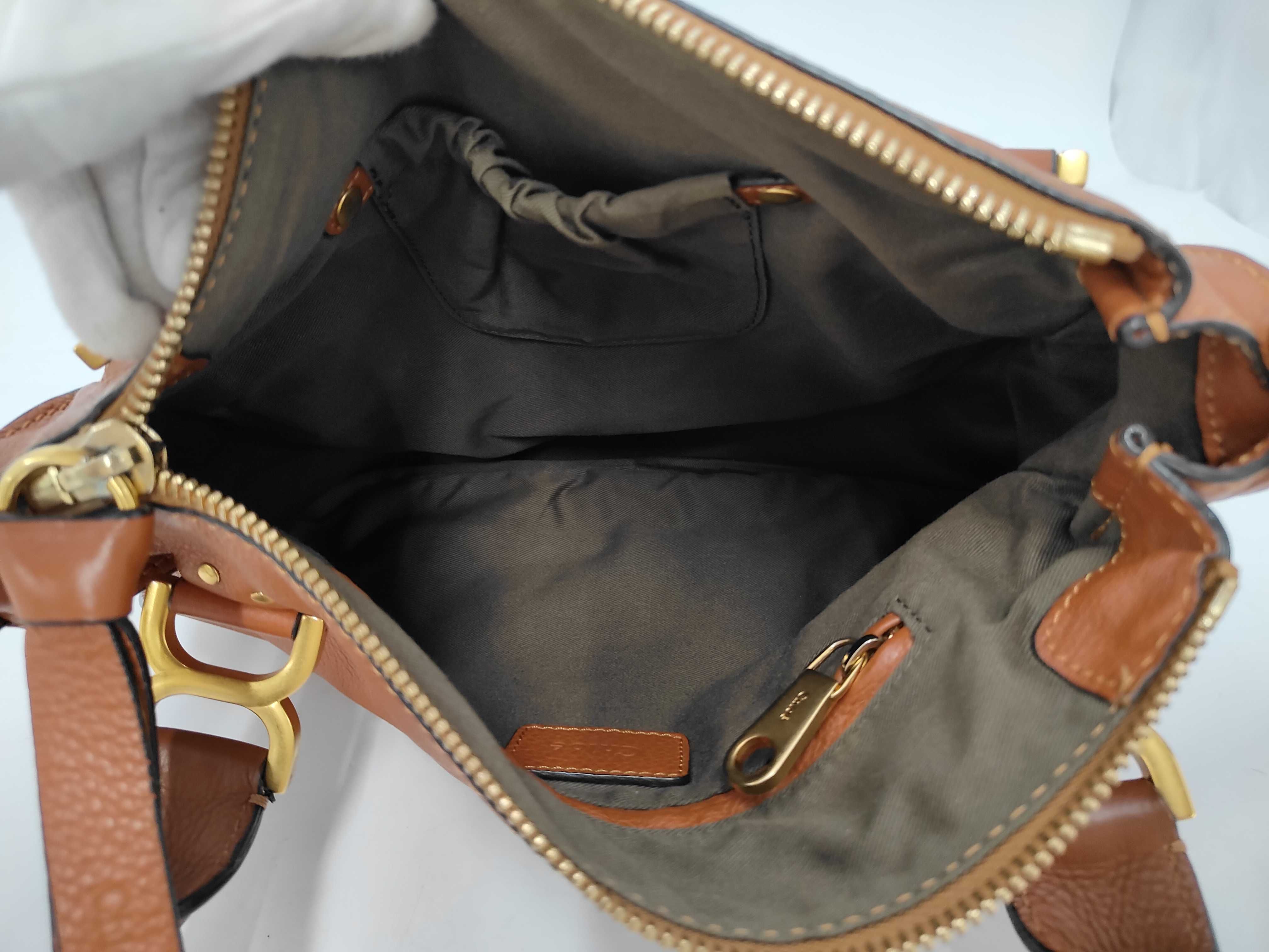 Marcie Leather Camel Shoulder Bag with Shoulder Strap — view 9