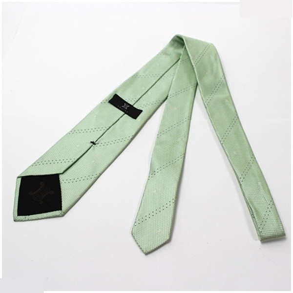 silk tie, striped and logo pattern, mint green. — view 2