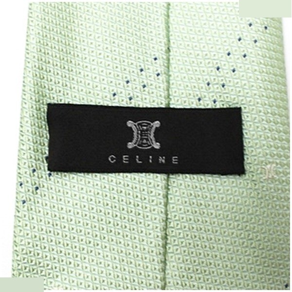 silk tie, striped and logo pattern, mint green. — view 3