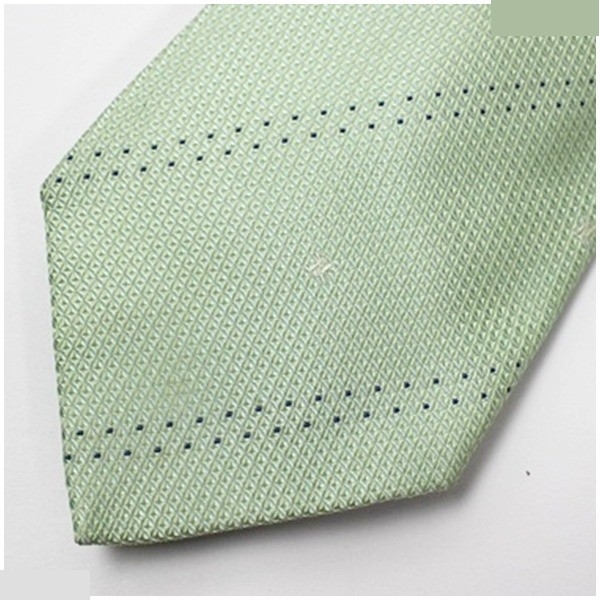 silk tie, striped and logo pattern, mint green. — view 4