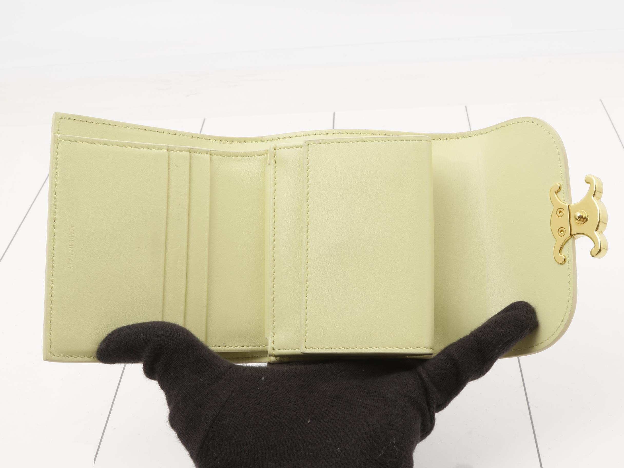 Triomphe Bi-fold Wallet, Yellow, Other Line, Bags & Wallets — view 4