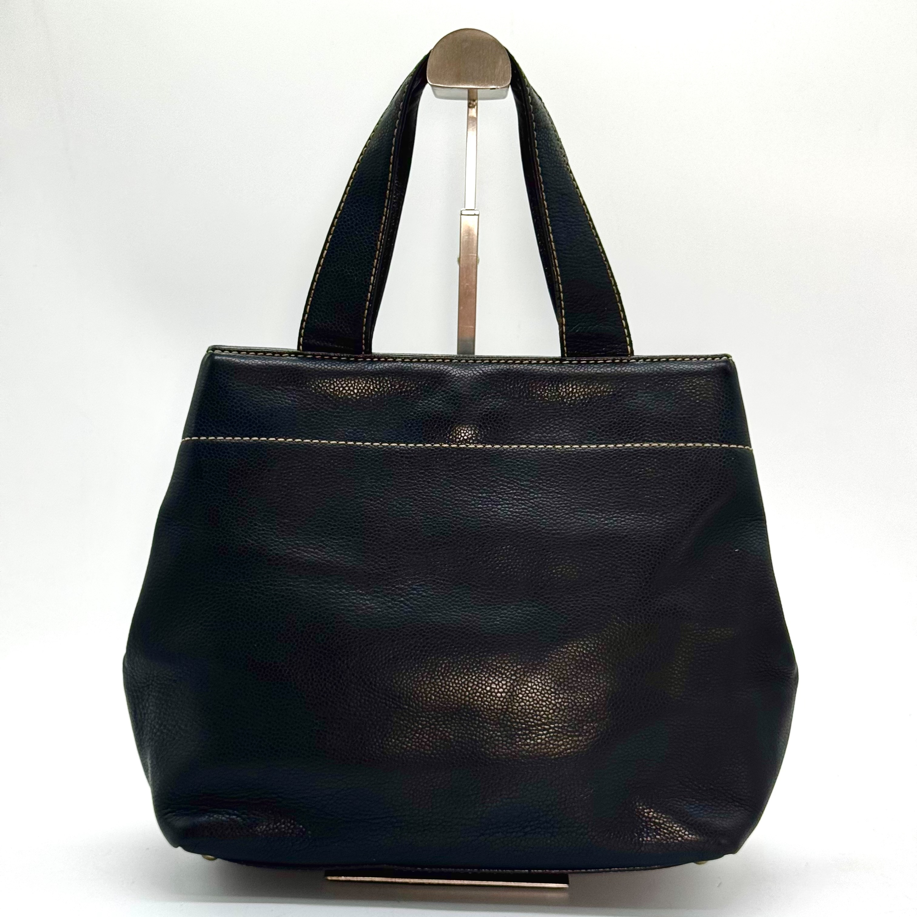 Caviar Skin Coco Mark Handbag, Black, 7034598 (Handbag) — view 2