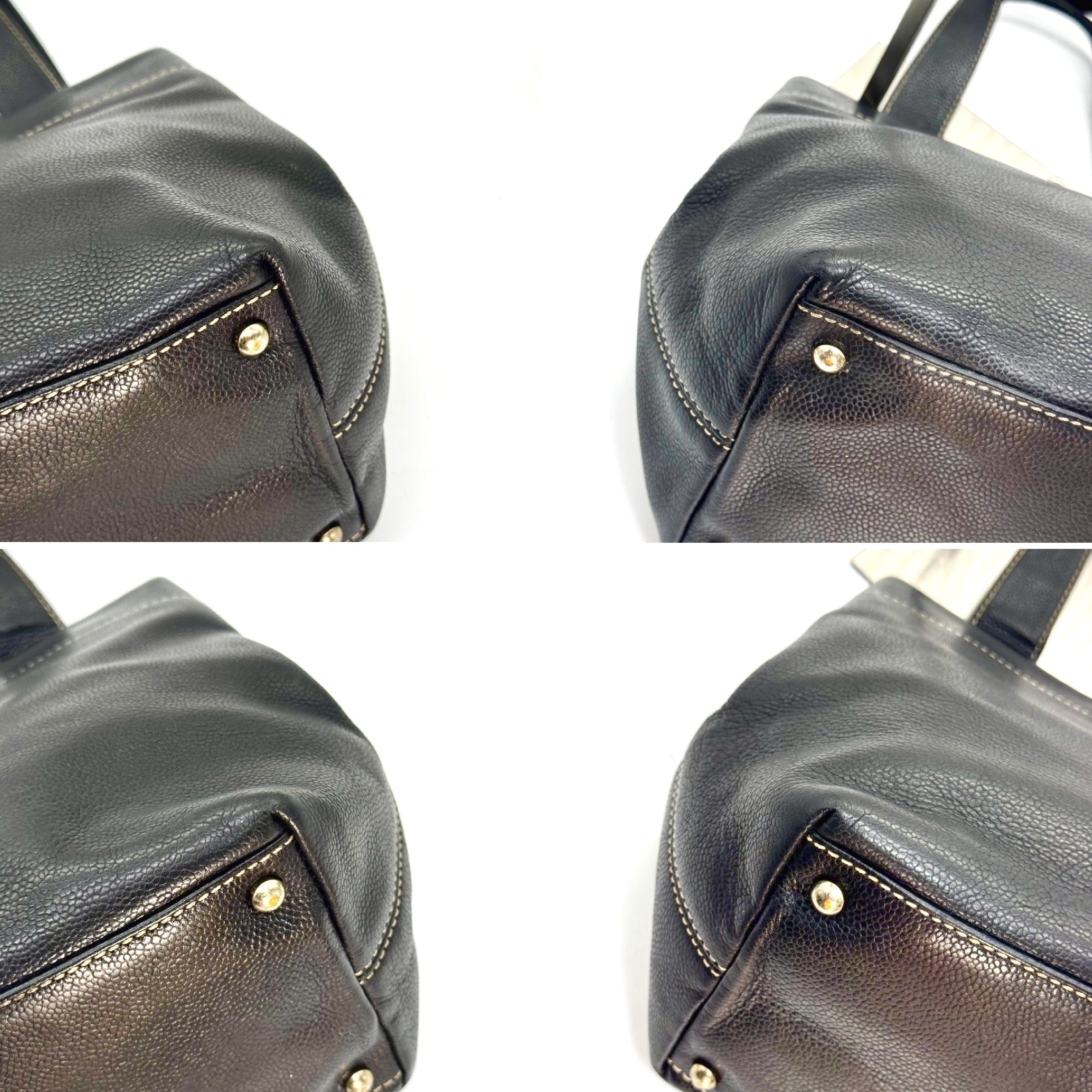 Caviar Skin Coco Mark Handbag, Black, 7034598 (Handbag) — view 7