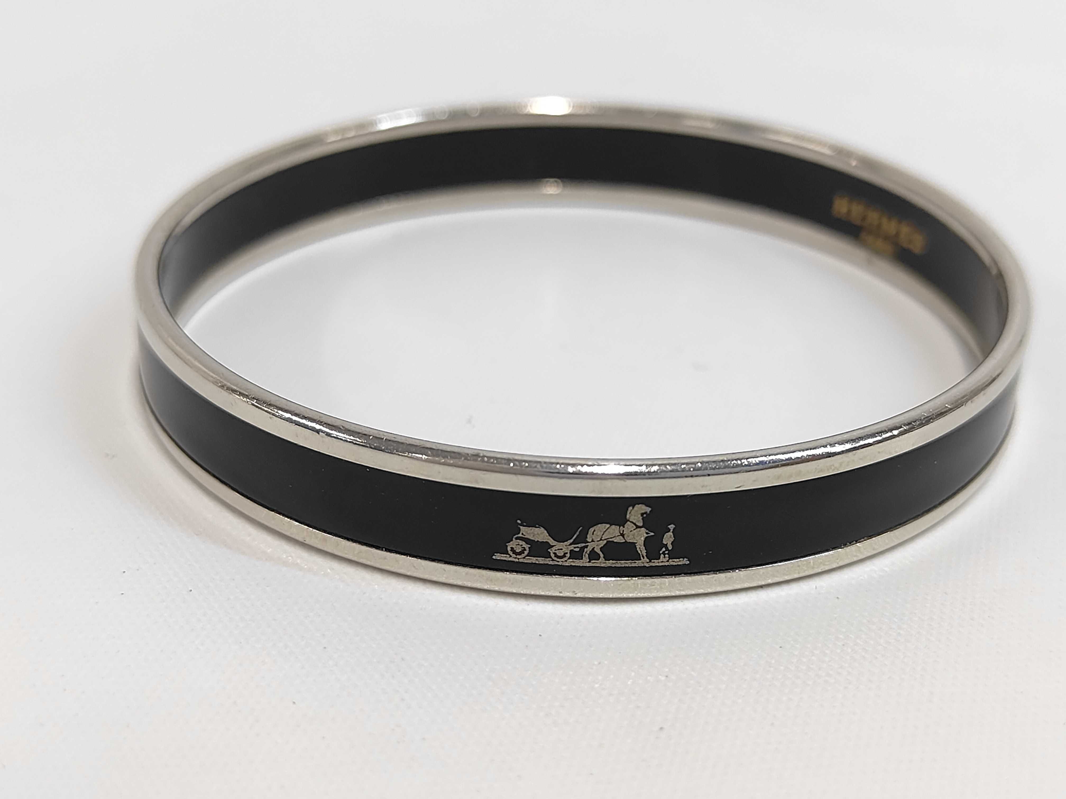 Email PM Bracelet GP Silver Black Hermes Bracelet/Bangle