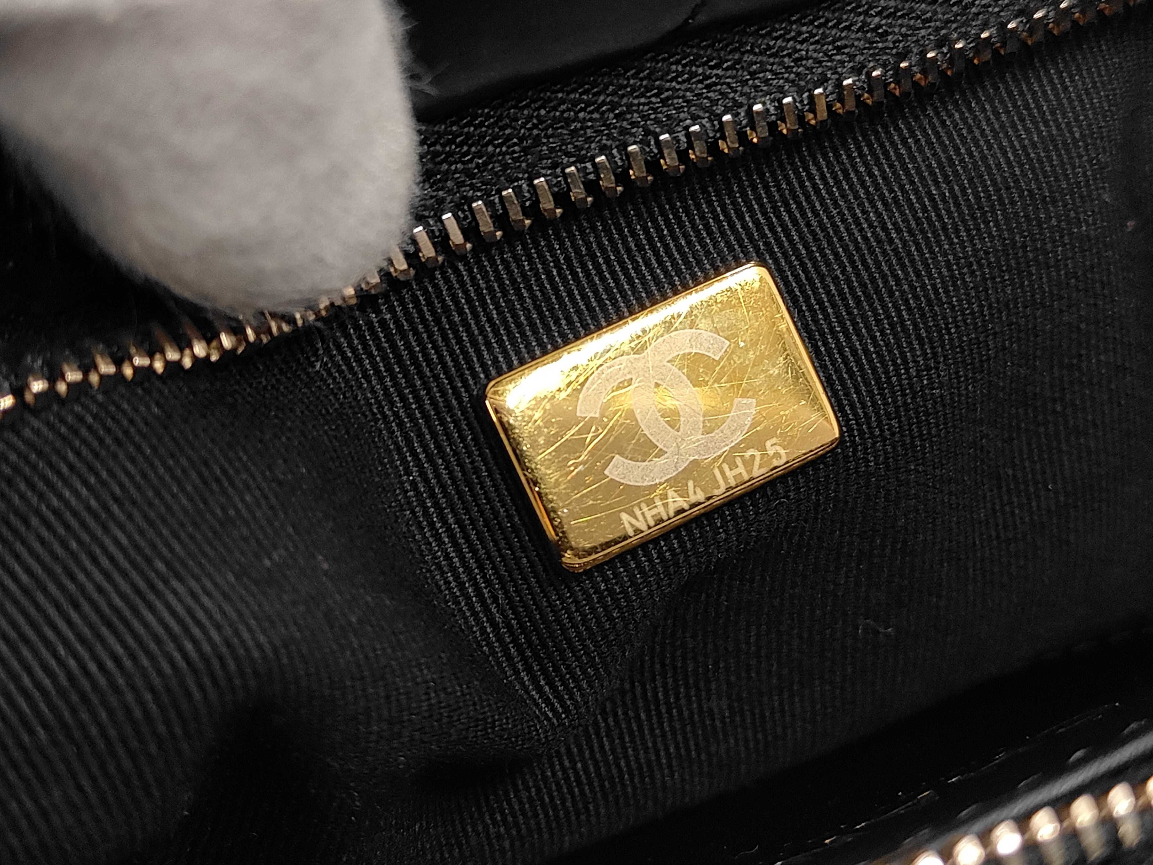 Mini Bow Bag, Velvet Effect Nylon, AS5849, Black, Gold Hardware, Shoulder Bag — view 10