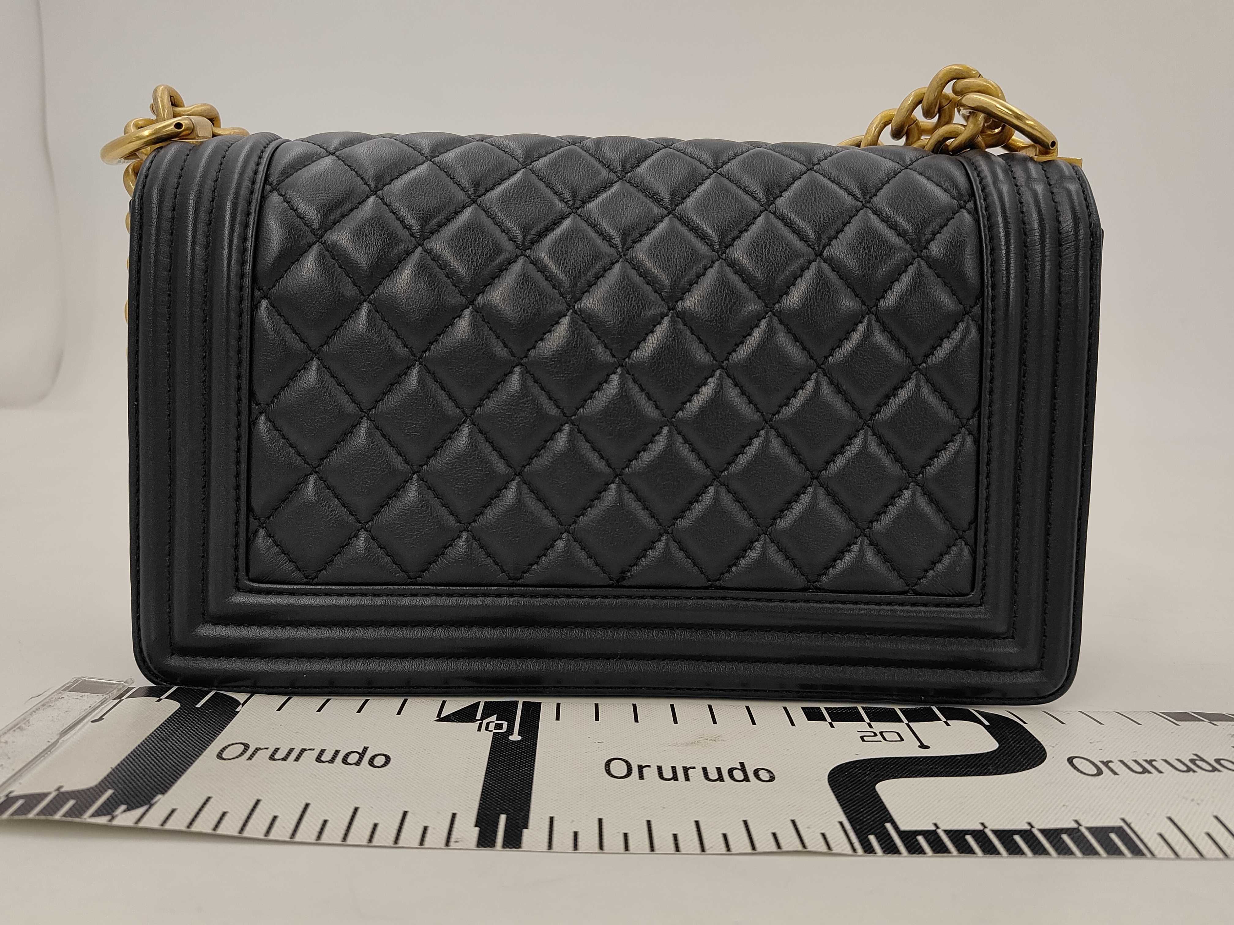 Boy Chanel Chain Shoulder Bag, Navy Lambskin, Gold Hardware. — view 2