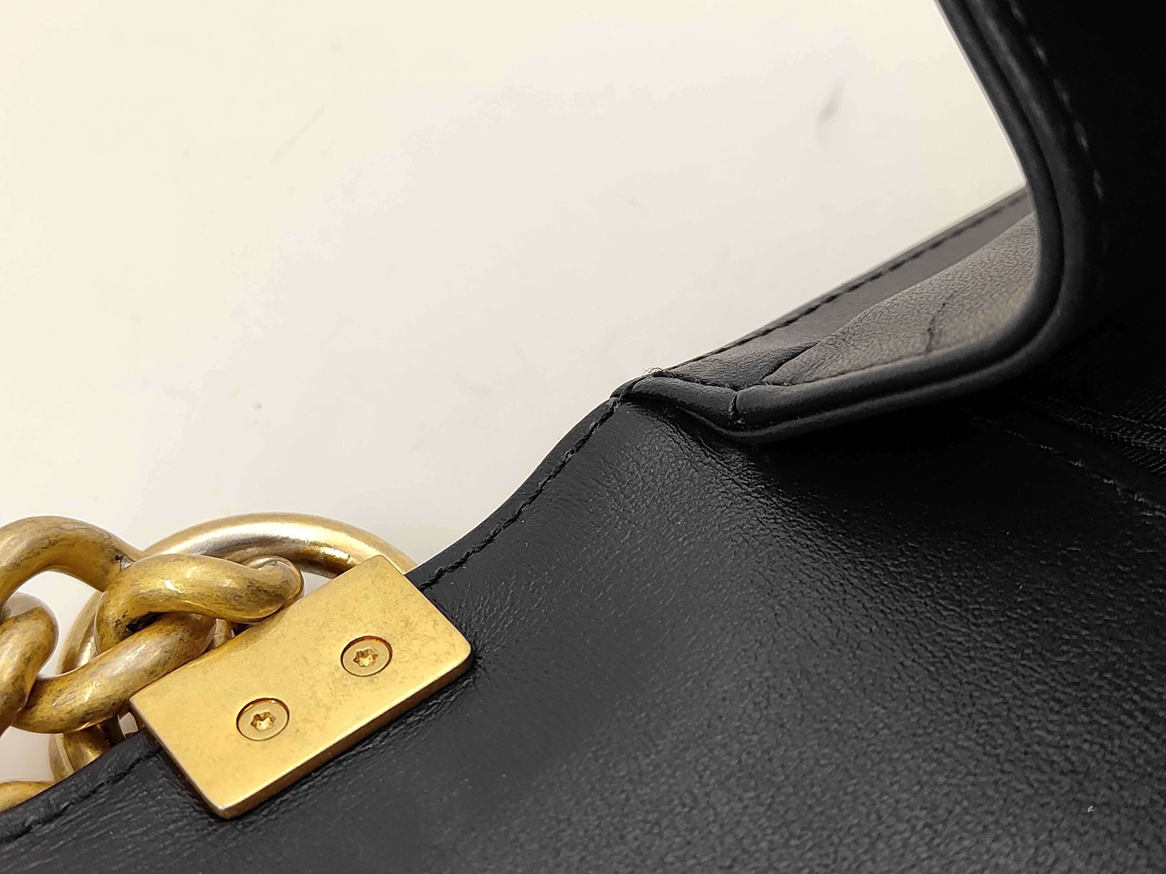 Boy Chanel Chain Shoulder Bag, Navy Lambskin, Gold Hardware. — view 12