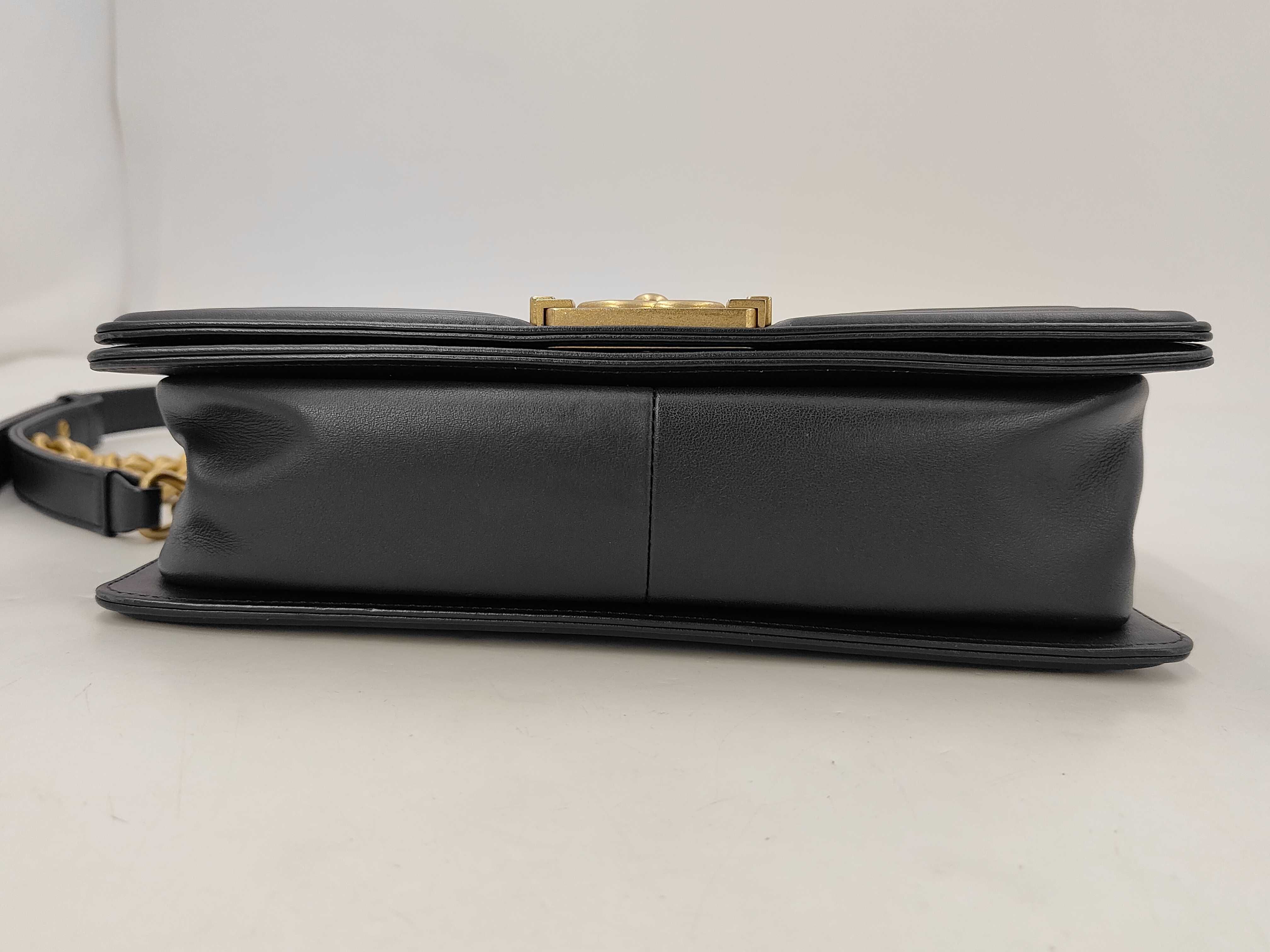 Boy Chanel Chain Shoulder Bag, Navy Lambskin, Gold Hardware. — view 7