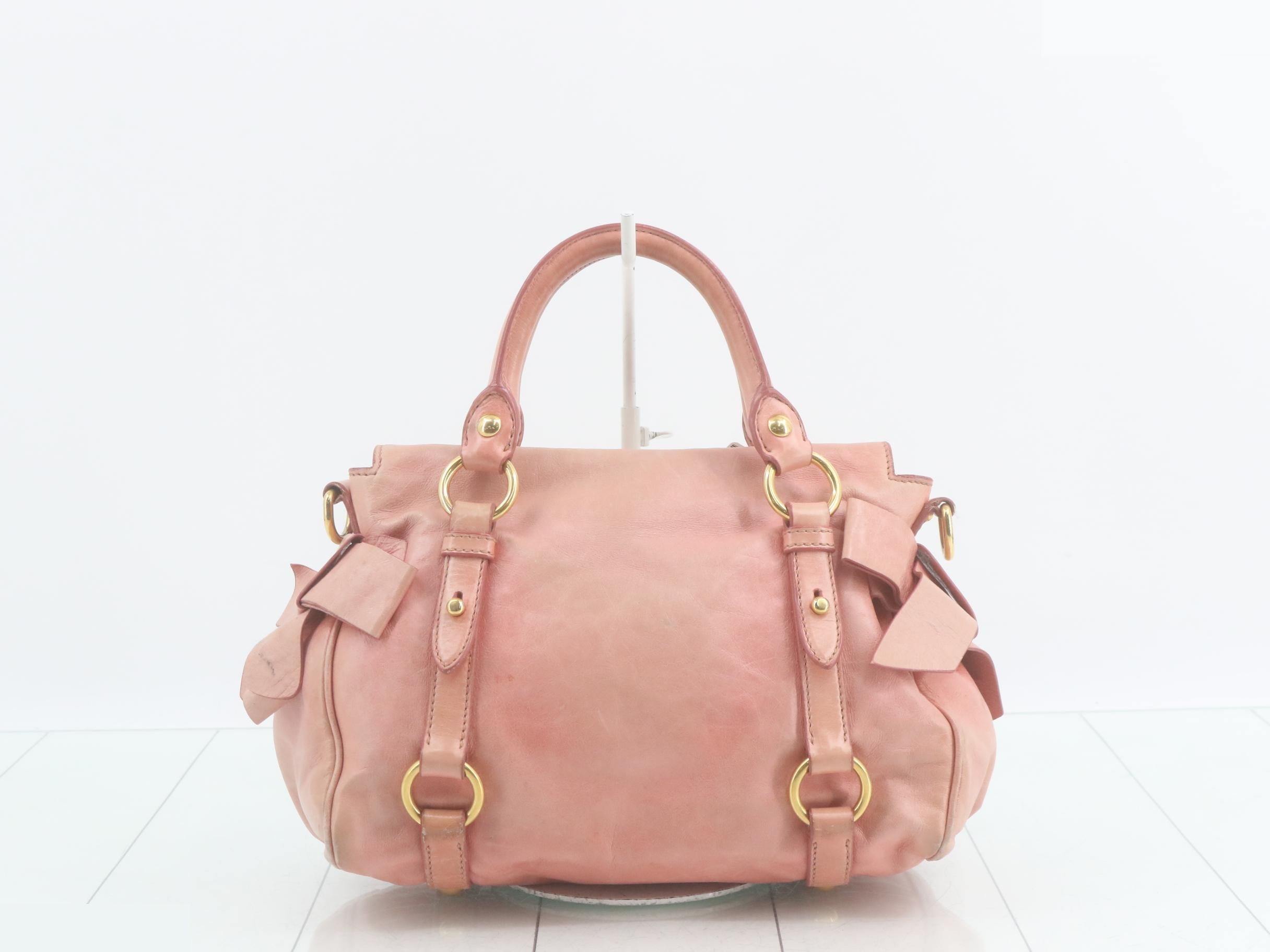 Other lines: Bags - 2-way handbag with long strap, leather, pink — view 2