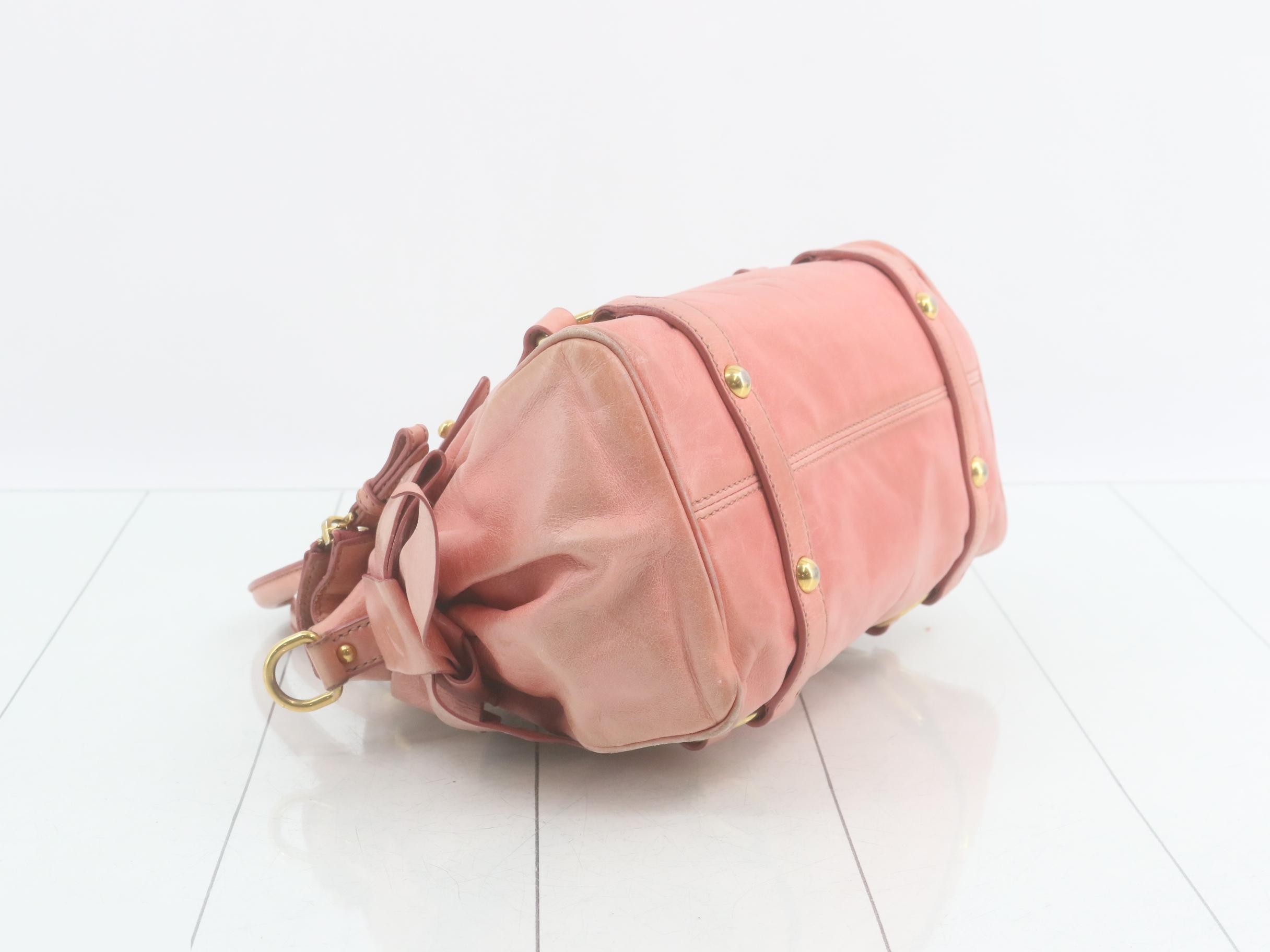 Other lines: Bags - 2-way handbag with long strap, leather, pink — view 5