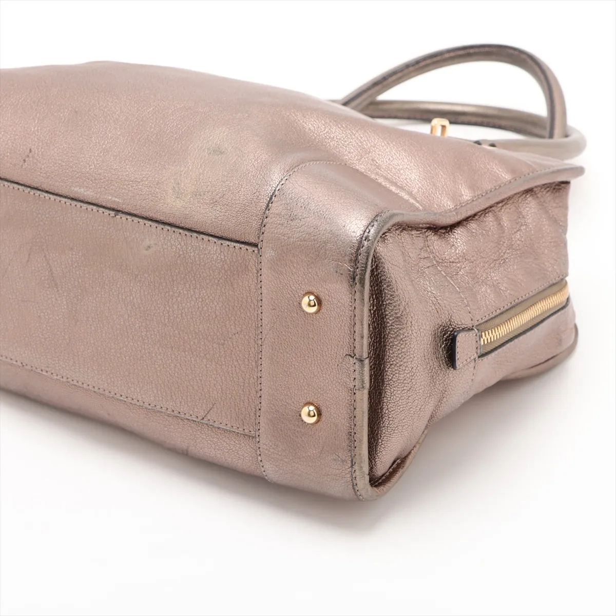 Amazona 36 Leather Handbag, Gold — view 3