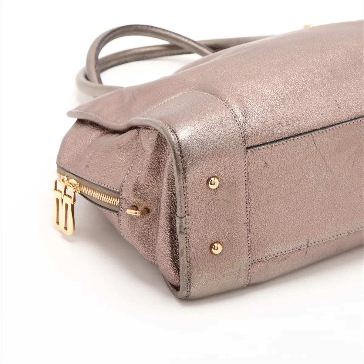 Amazona 36 Leather Handbag, Gold — view 4