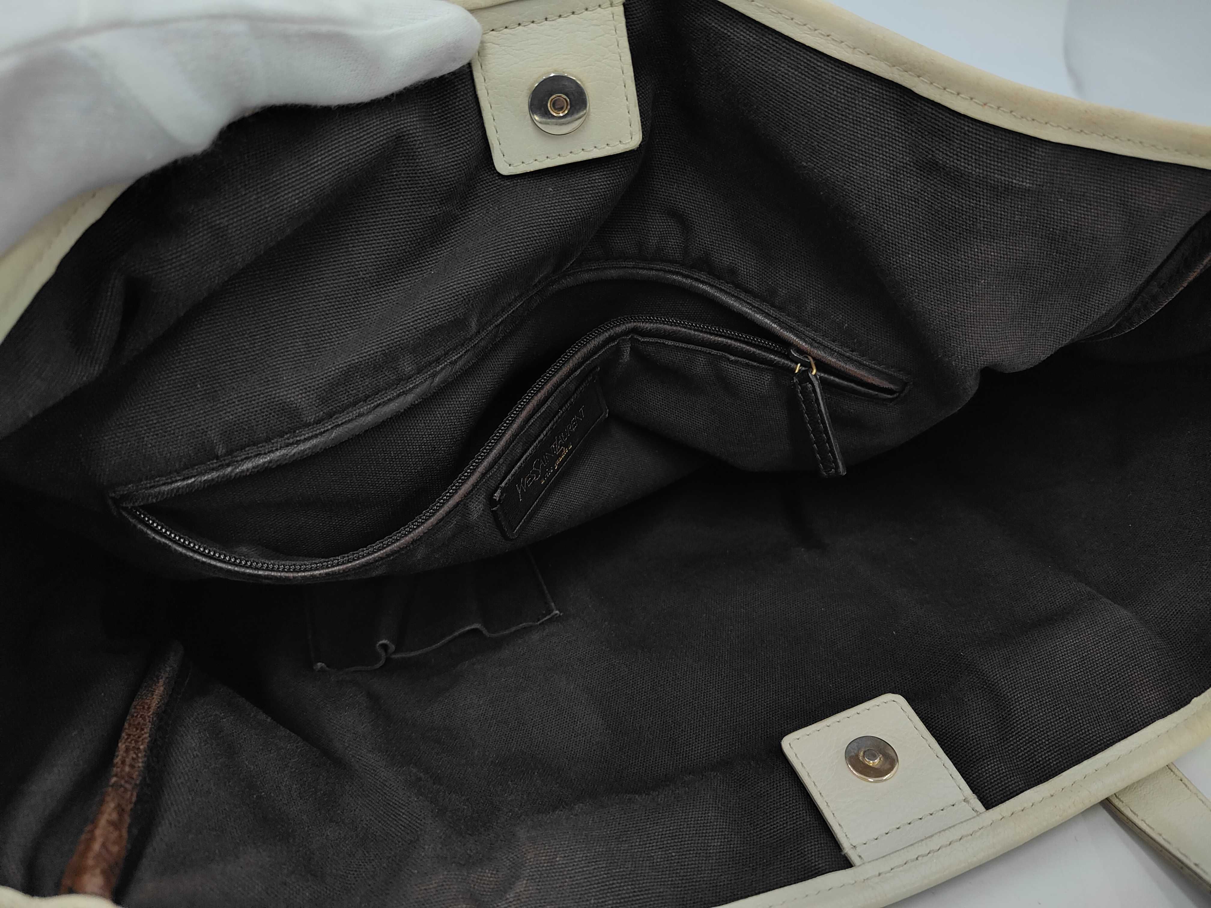 canvas tote bag, white x black leopard print tote bag — view 10