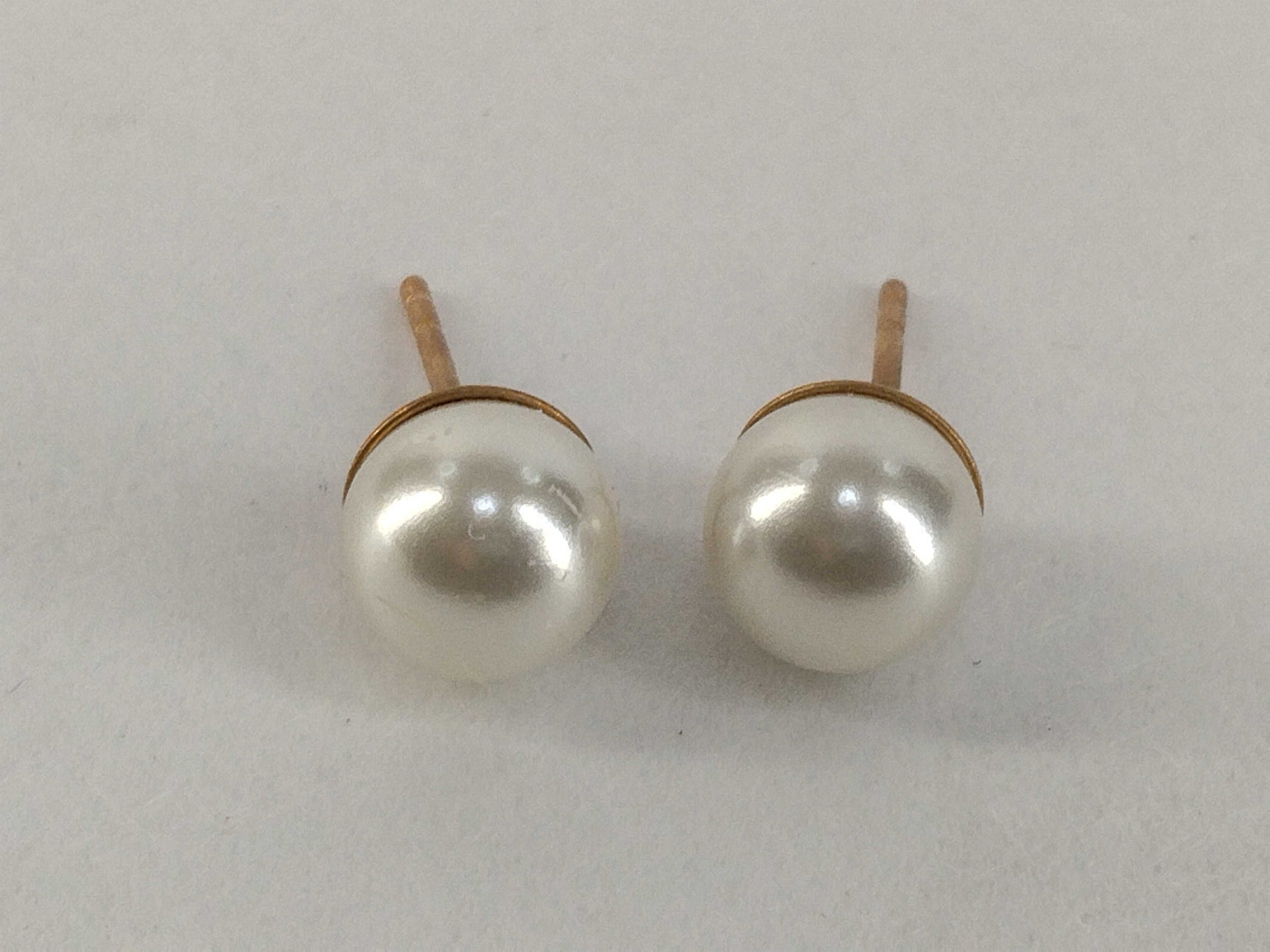 Tribal Flower Pearl Earrings — view 2