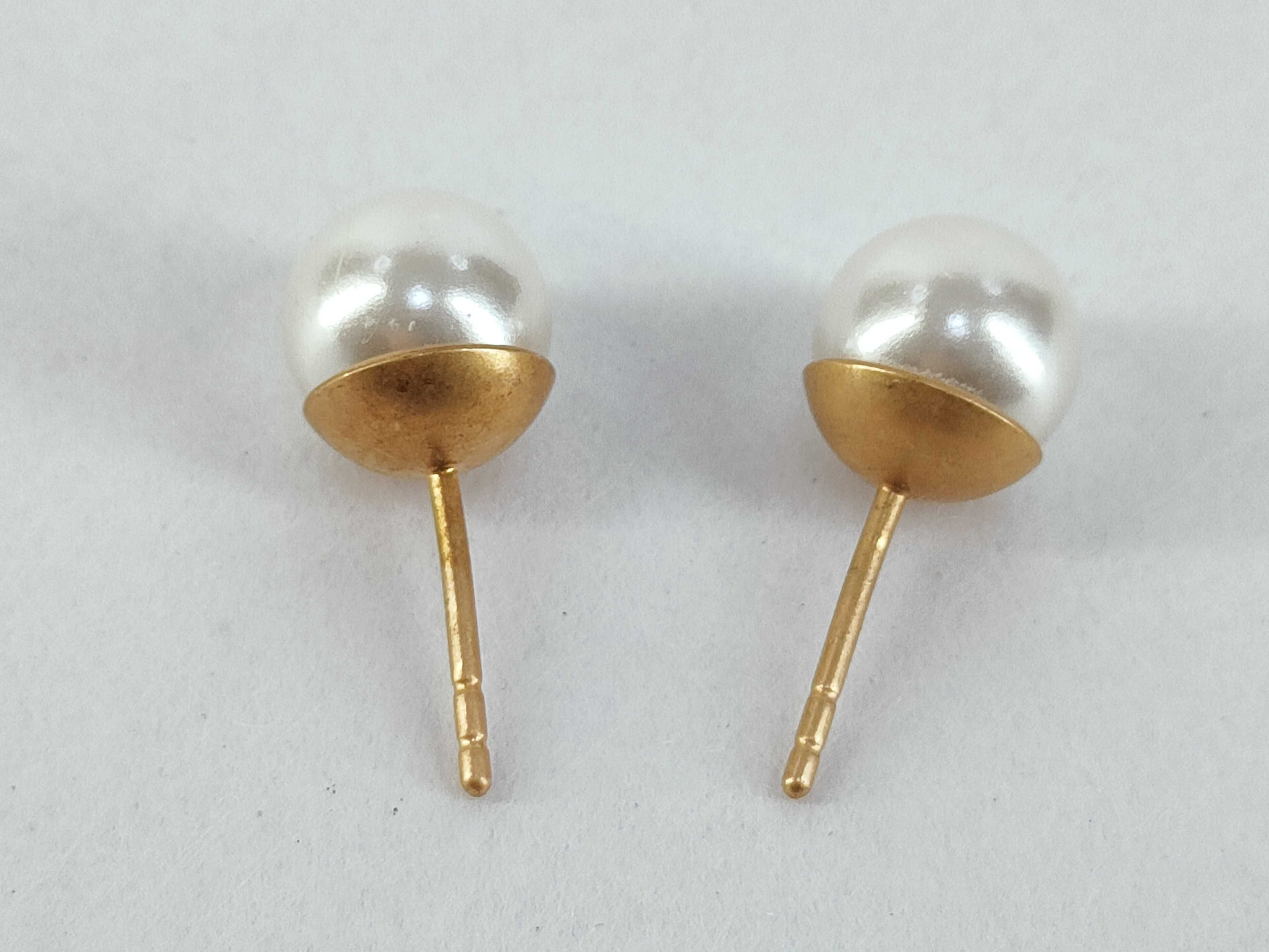 Tribal Flower Pearl Earrings — view 3