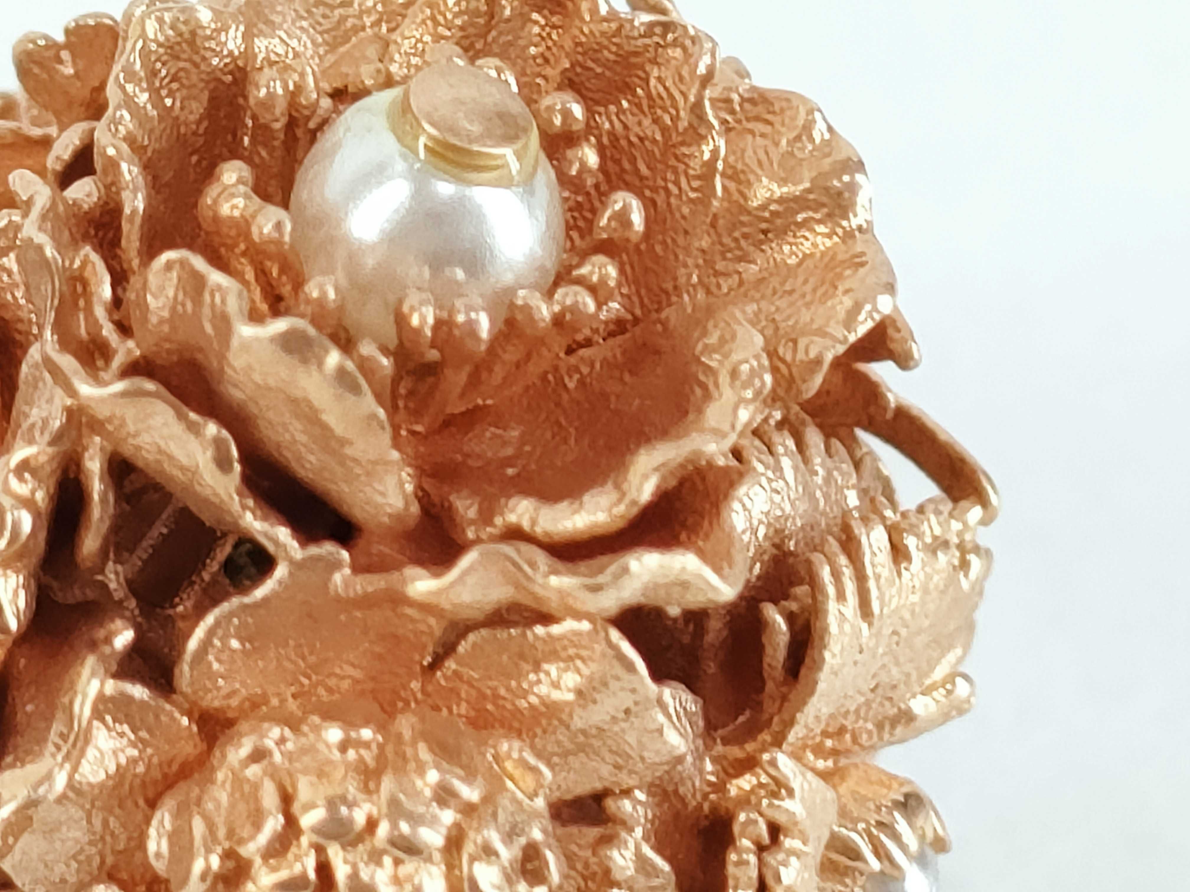 Tribal Flower Pearl Earrings — view 8