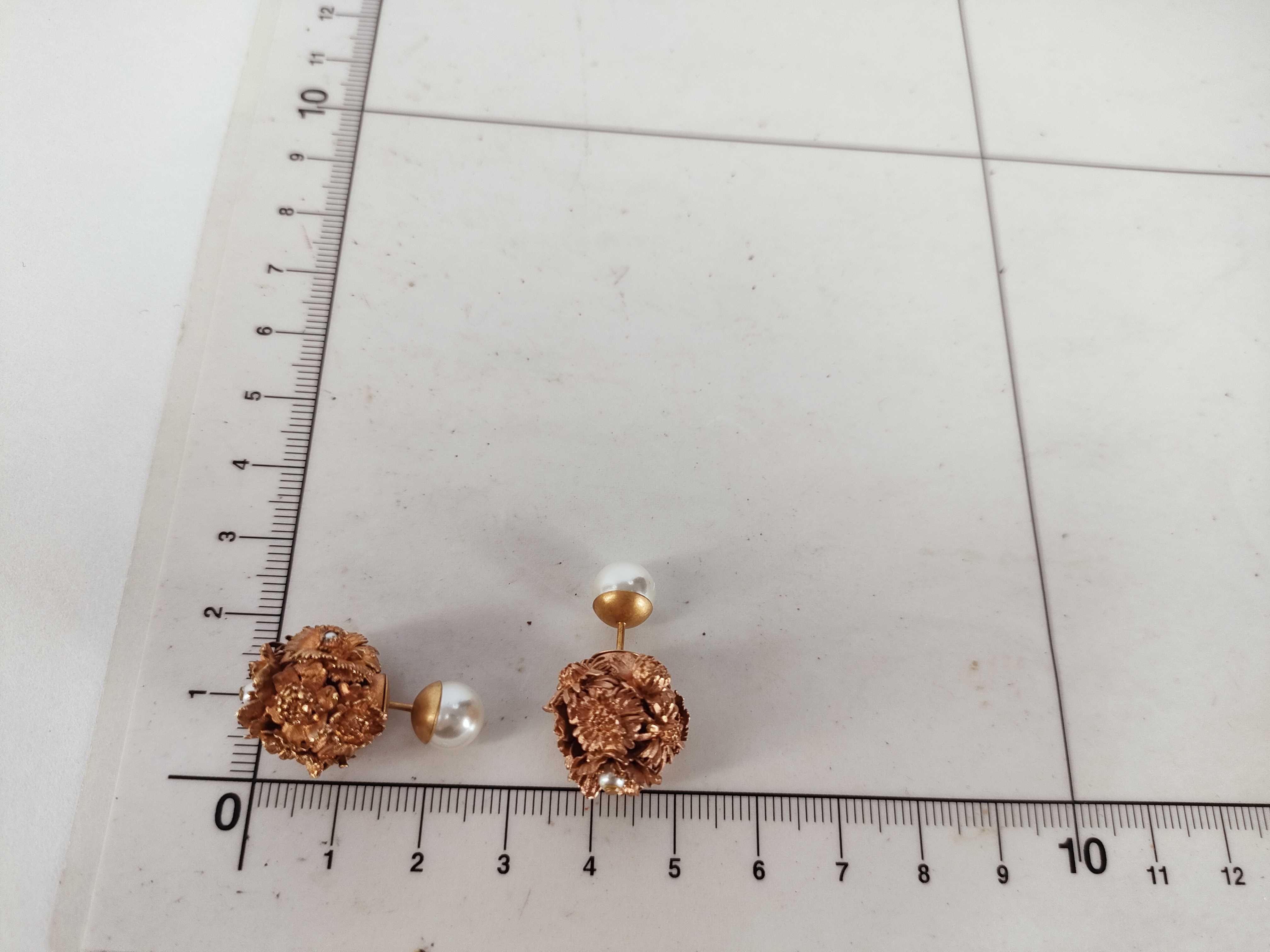Tribal Flower Pearl Earrings — view 10