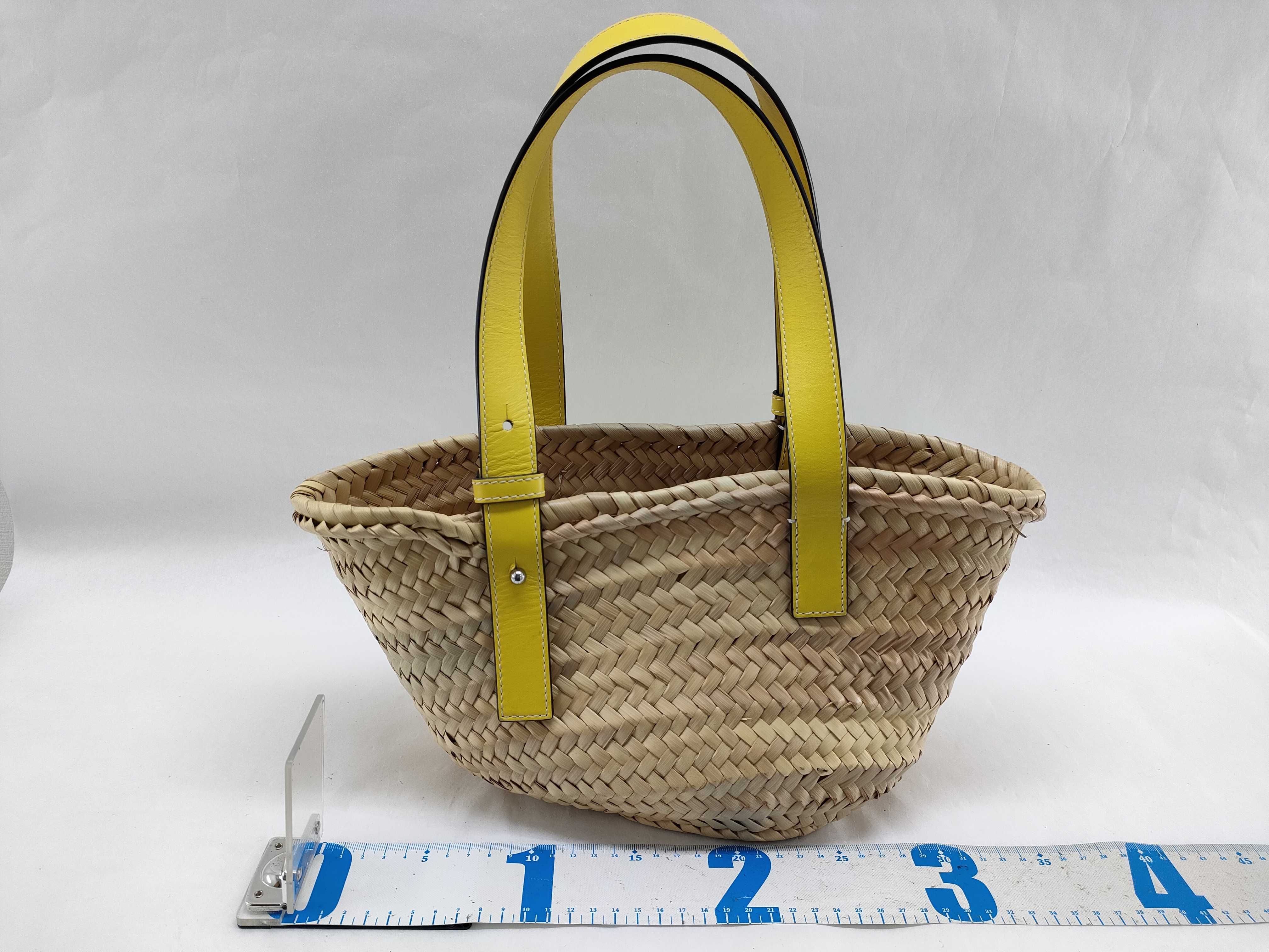 (Loewe) Straw Bag, Yellow, Anagram Handbag — view 2