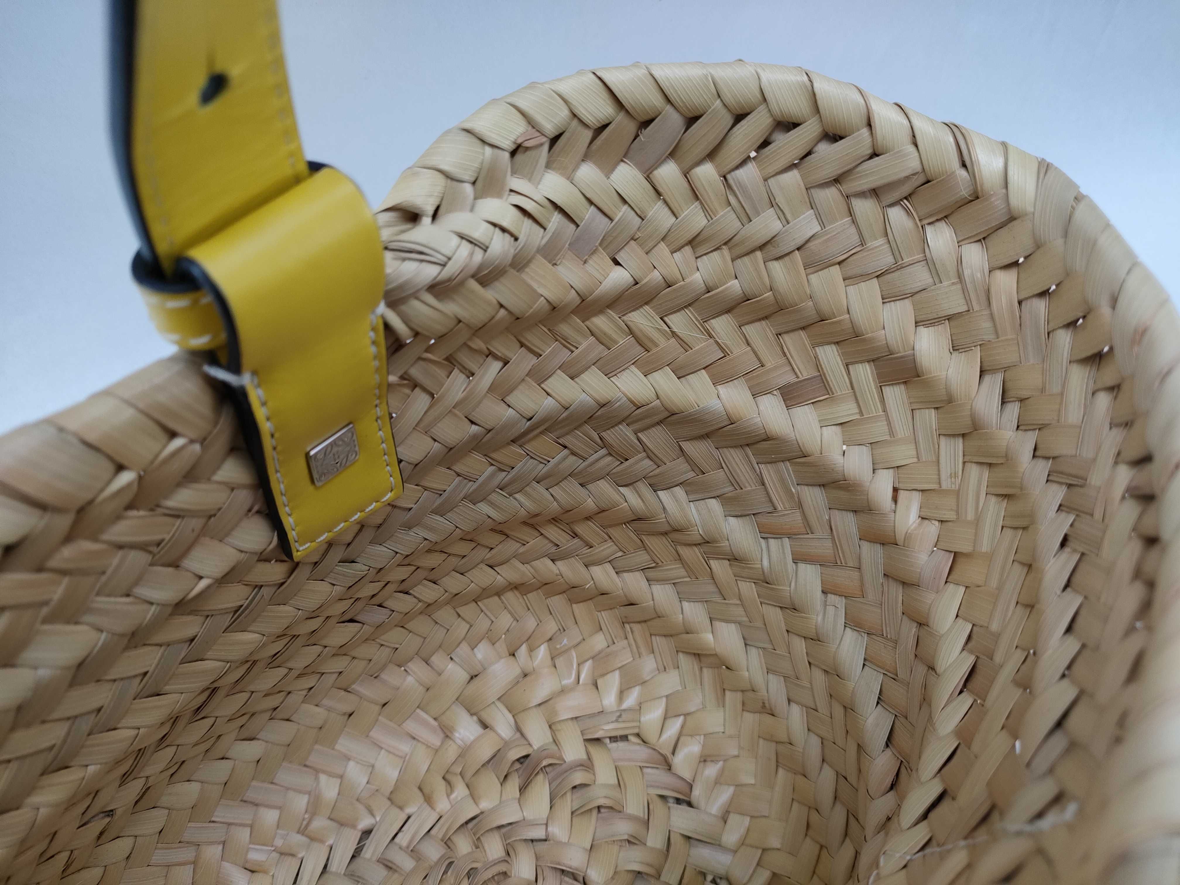 (Loewe) Straw Bag, Yellow, Anagram Handbag — view 8