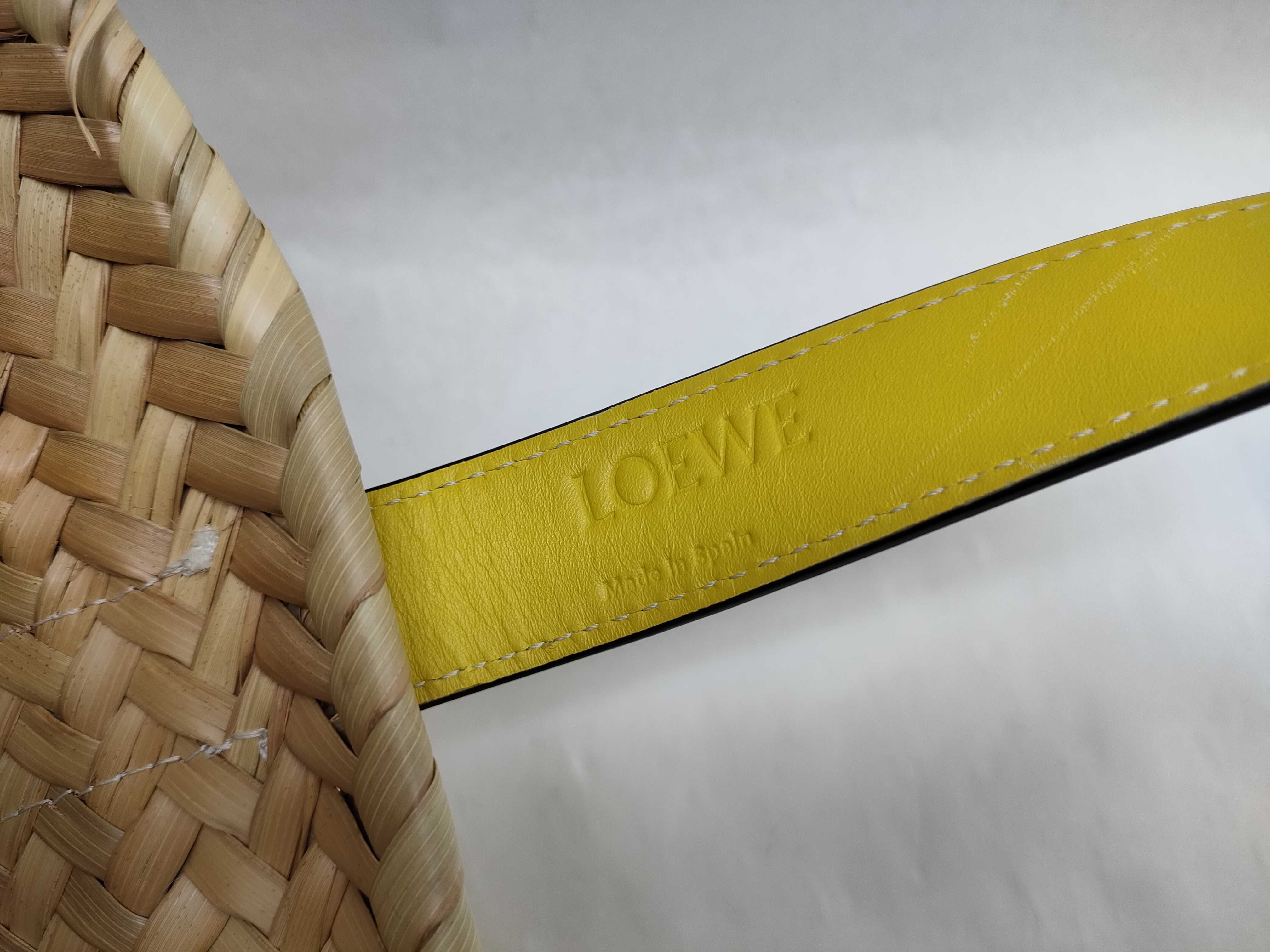 (Loewe) Straw Bag, Yellow, Anagram Handbag — view 10