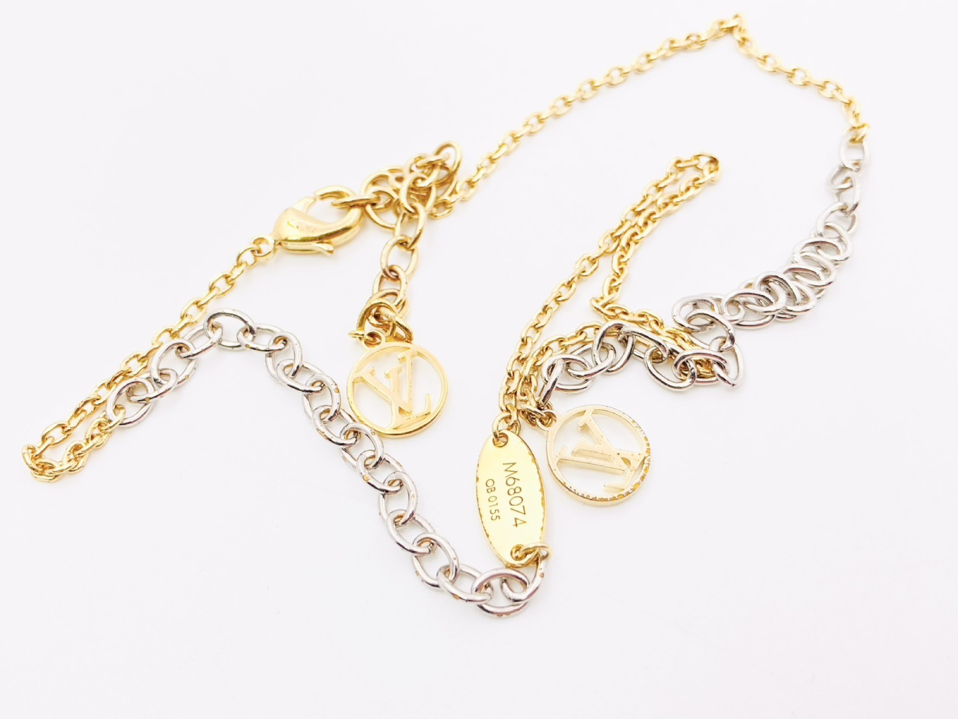 M68074 Logo Mania Necklace Gold x Silver OB0155 Necklace — view 3
