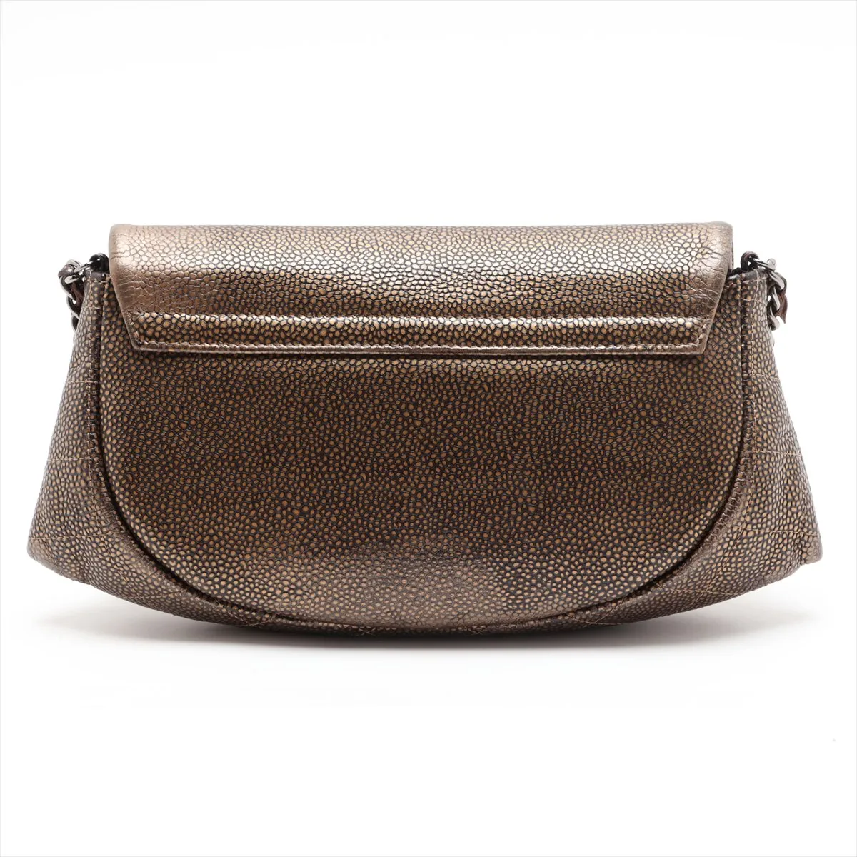 Coco Mark Caviar Skin Chain Wallet, Brown, Silver Hardware, 16867677, Serial Number 16 — view 2