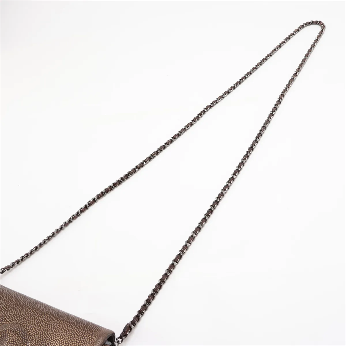 Coco Mark Caviar Skin Chain Wallet, Brown, Silver Hardware, 16867677, Serial Number 16 — view 5