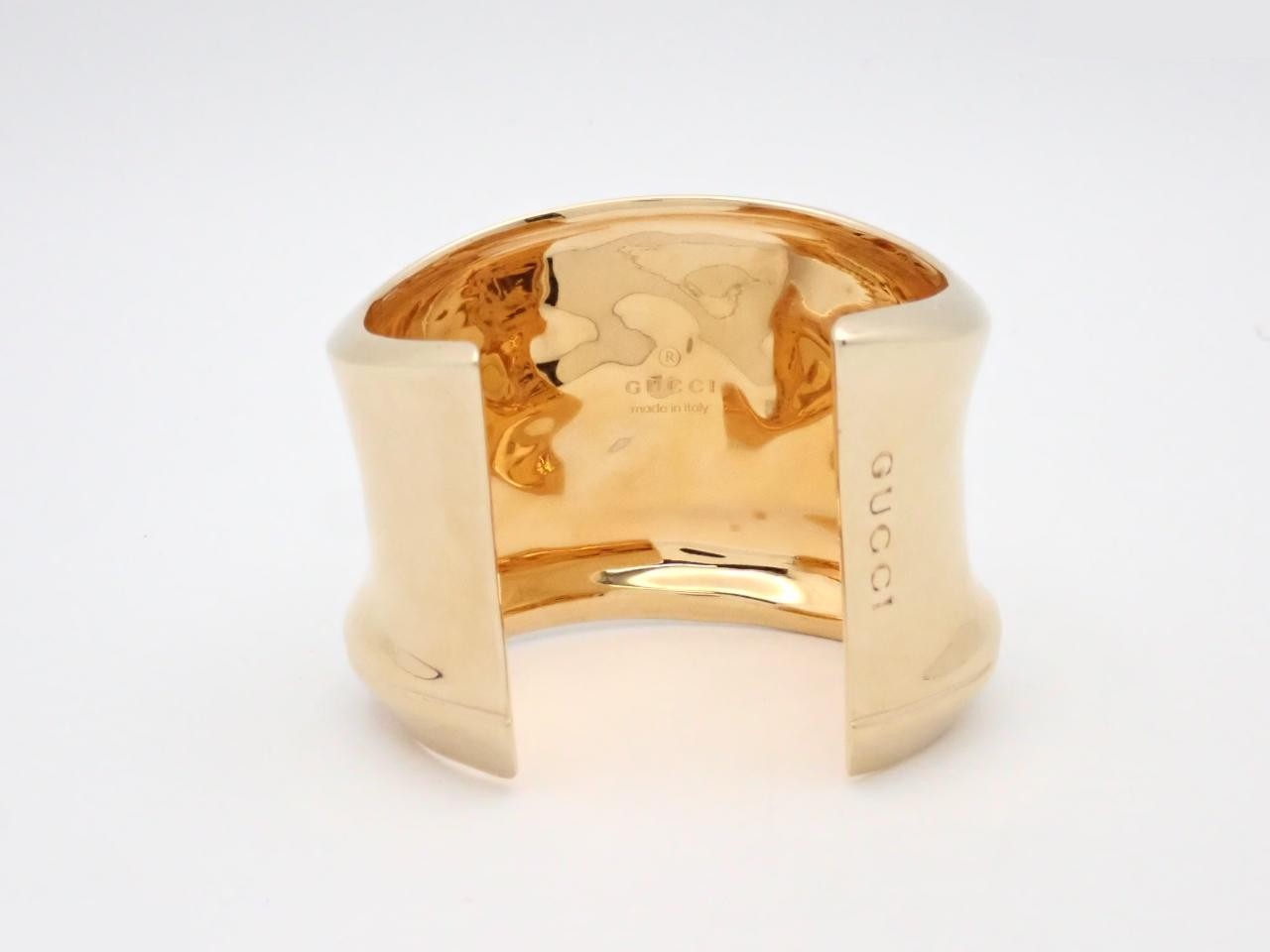 Bamboo Wide Cuff Bracelet, GP Gold, Wrist Circumference Approx. 17cm — view 2